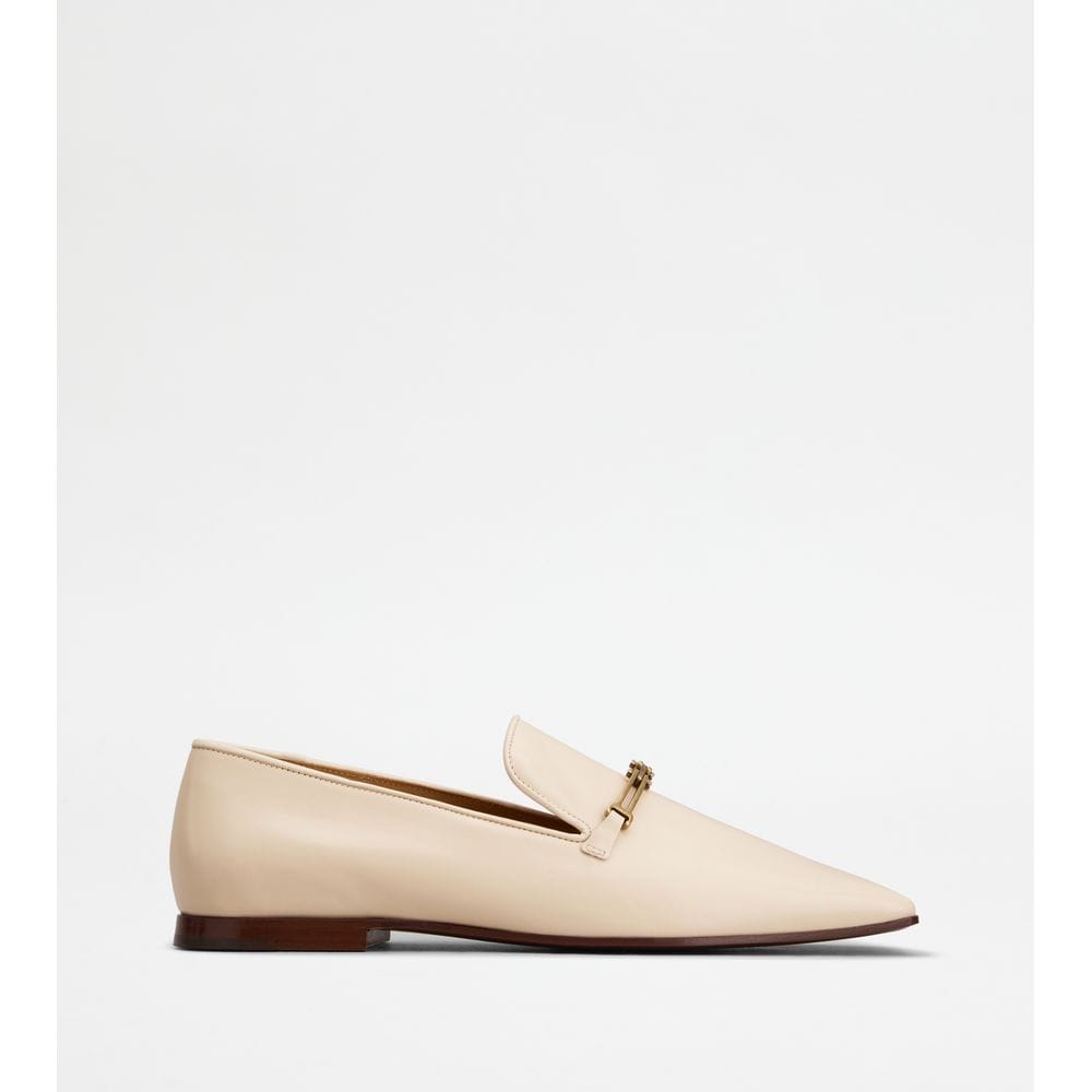 Tod's Tods Loafers In Leather Beige Womens