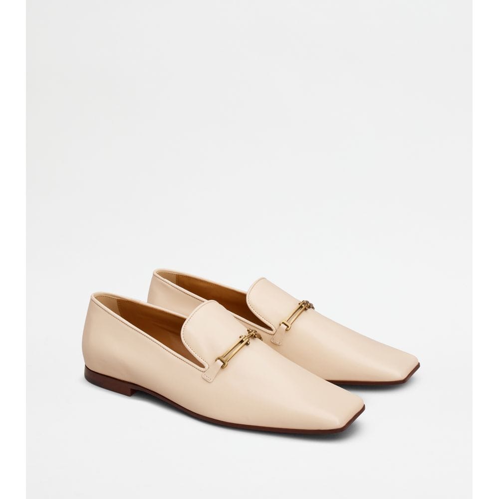 Tod's Tods Loafers In Leather Beige Womens