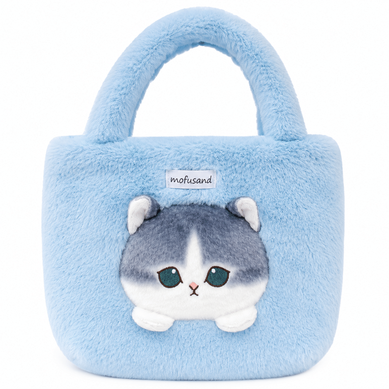 Mofusand Authentic Furry Plush Tote Bag – Blue