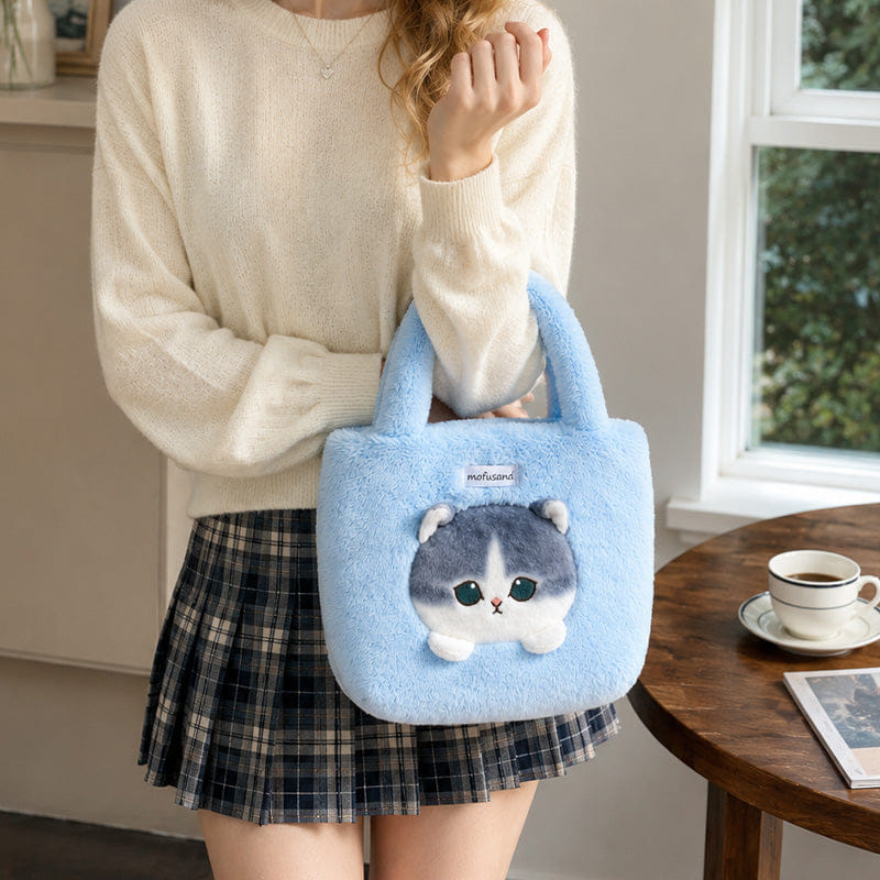 Mofusand Authentic Furry Plush Tote Bag – Blue