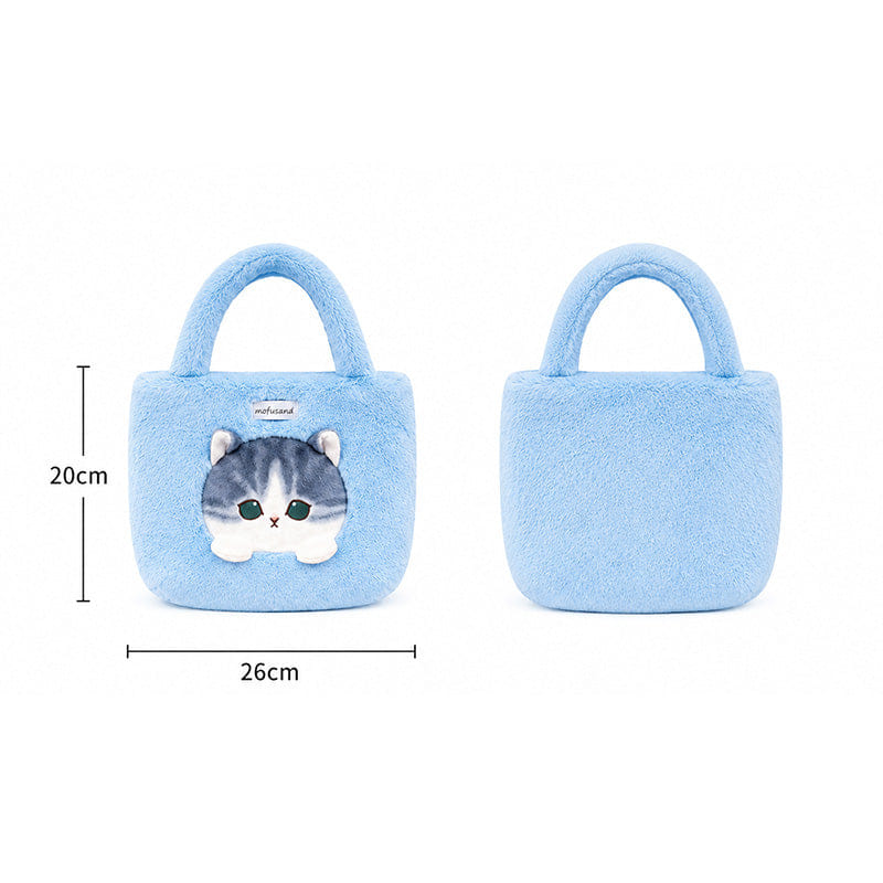 Mofusand Authentic Furry Plush Tote Bag – Blue