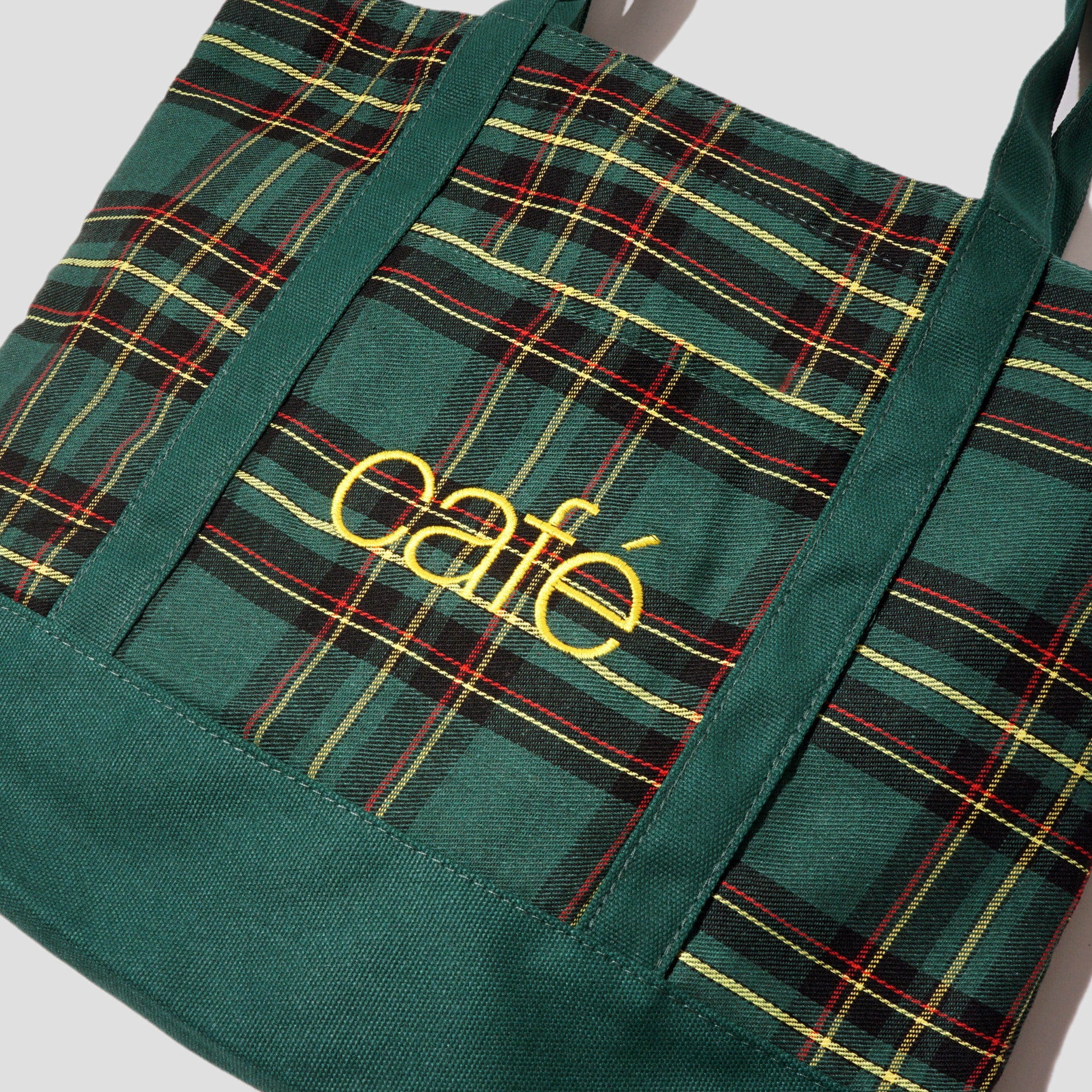 Skateboard Cafe Tartan Tote Green