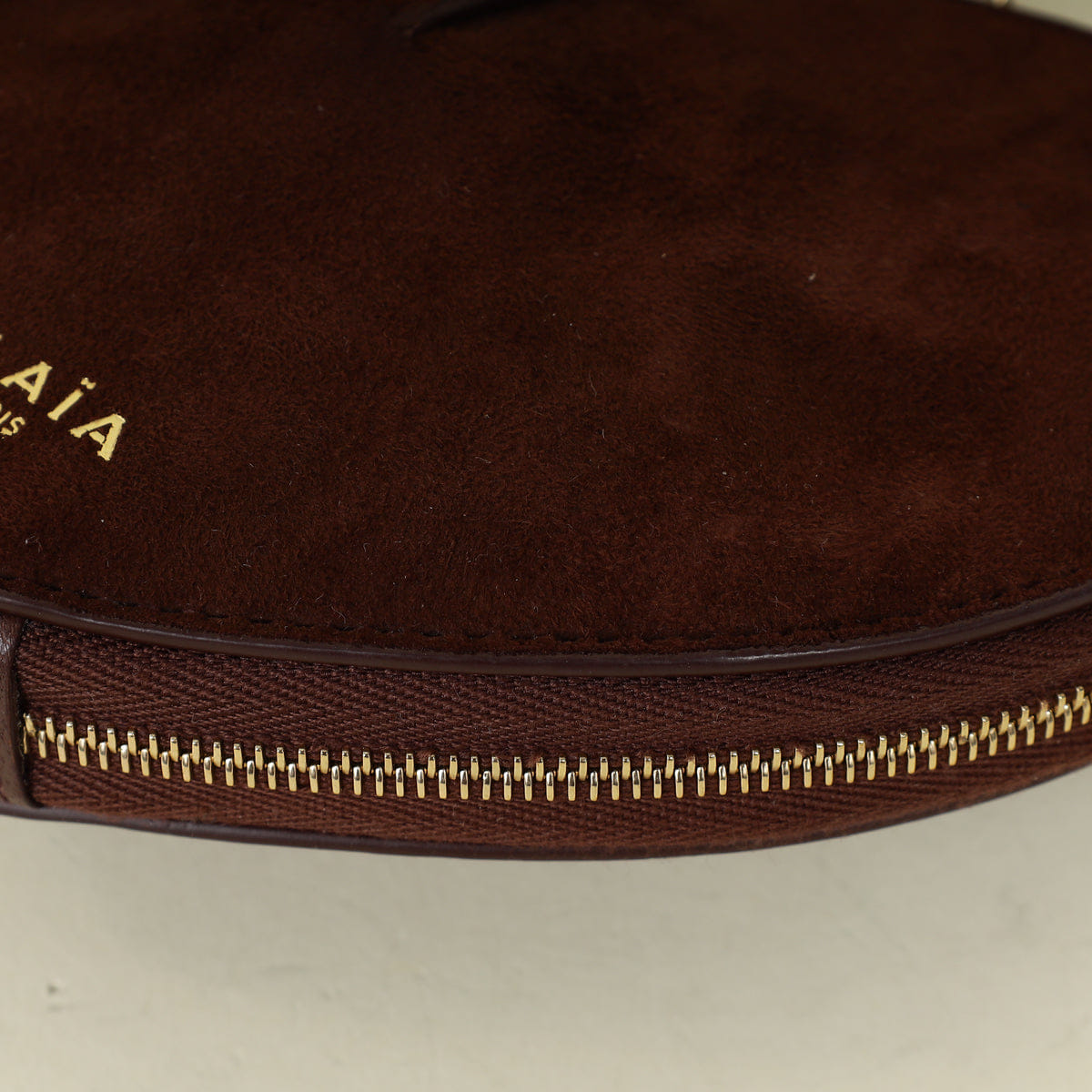 Alaia Dark Brown A Le CŒUR Small Bi Material Bag