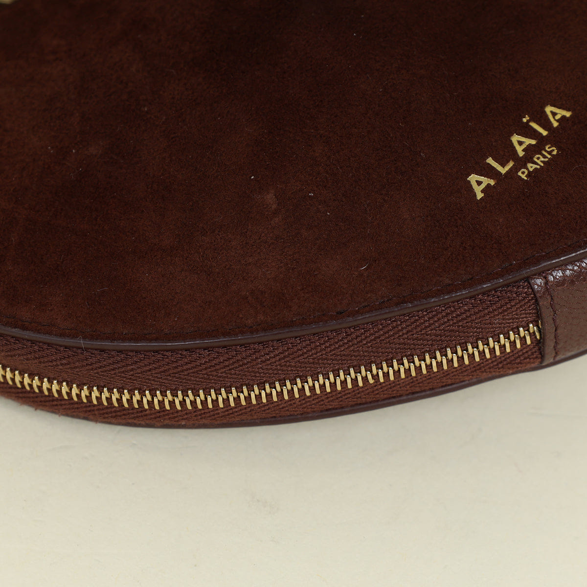 Alaia Dark Brown A Le CŒUR Small Bi Material Bag