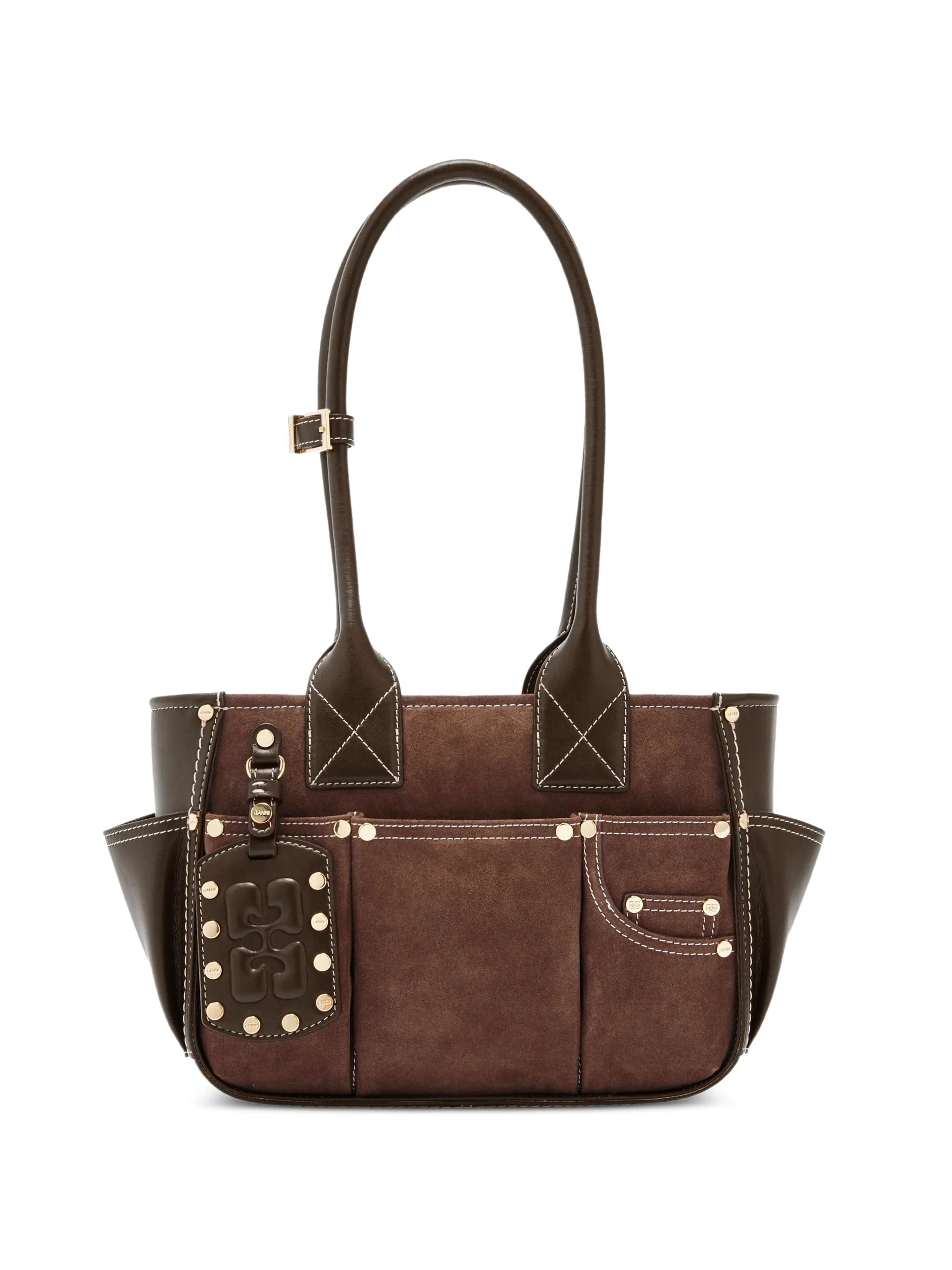 GANNI small Posy stud embellished shoulder bag