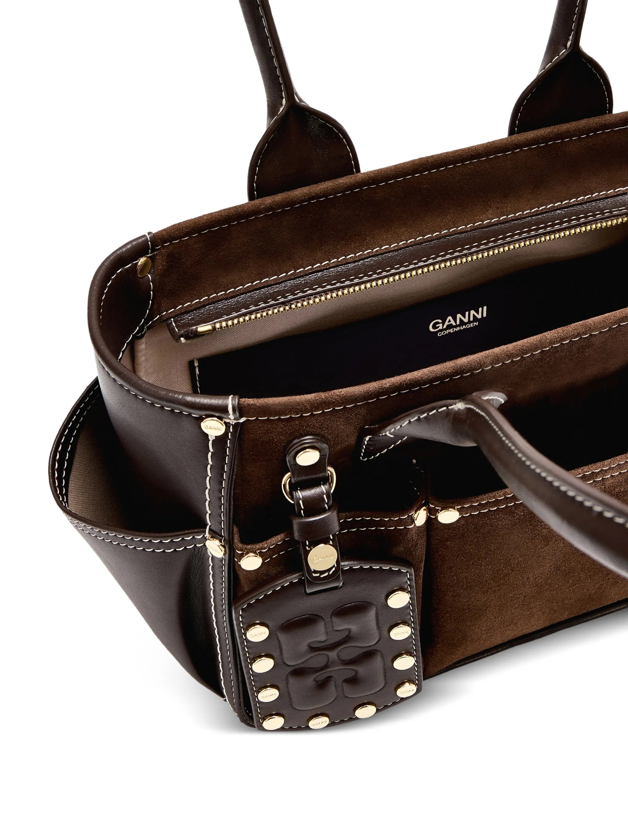 GANNI small Posy stud embellished shoulder bag