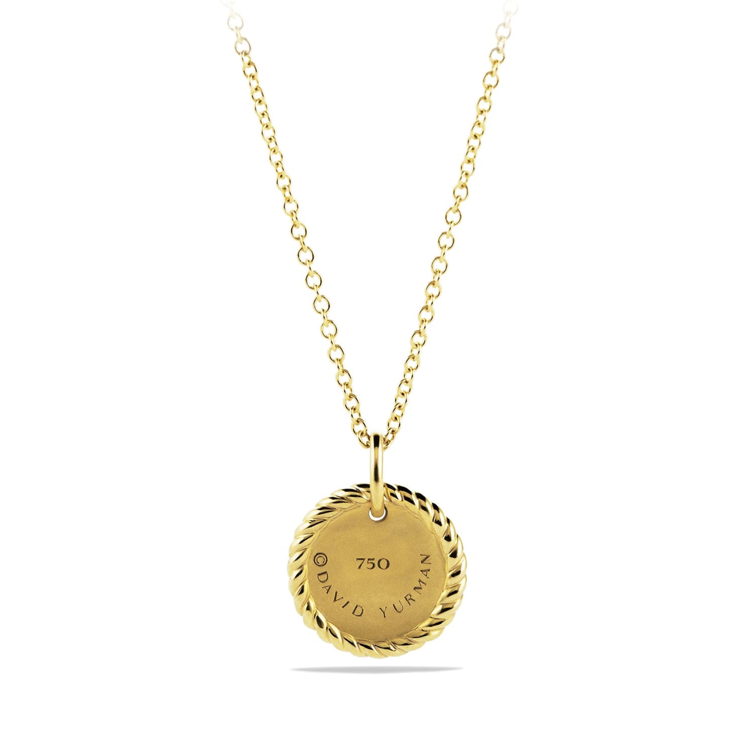 David Yurman Cable Collectibles Evil Eye Charm Necklace with Blue Sapphire, Black Diamonds, and Diamonds in Gold - N12153D88ABSBDDI