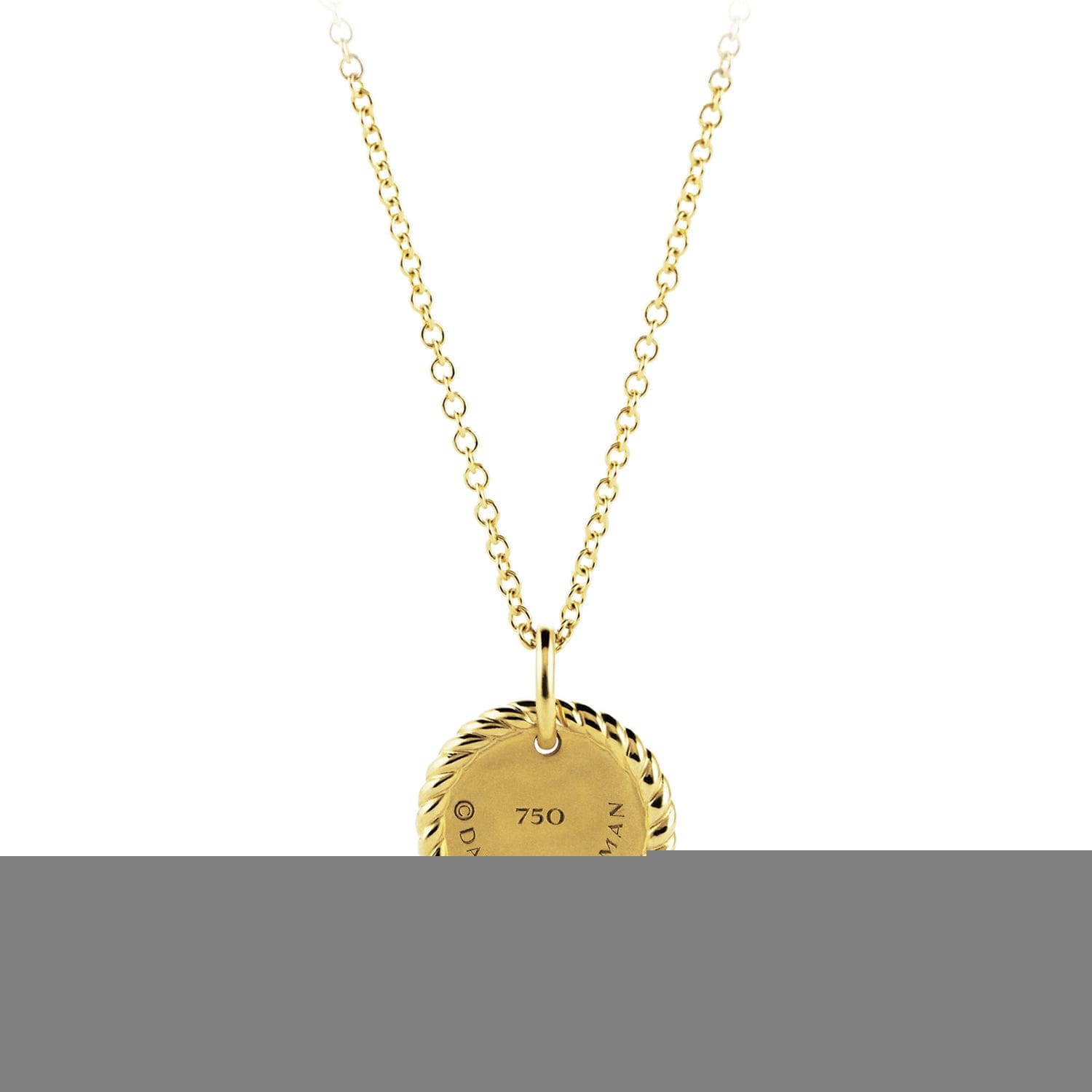 David Yurman Cable Collectibles Evil Eye Charm Necklace with Blue Sapphire, Black Diamonds, and Diamonds in Gold - N12153D88ABSBDDI