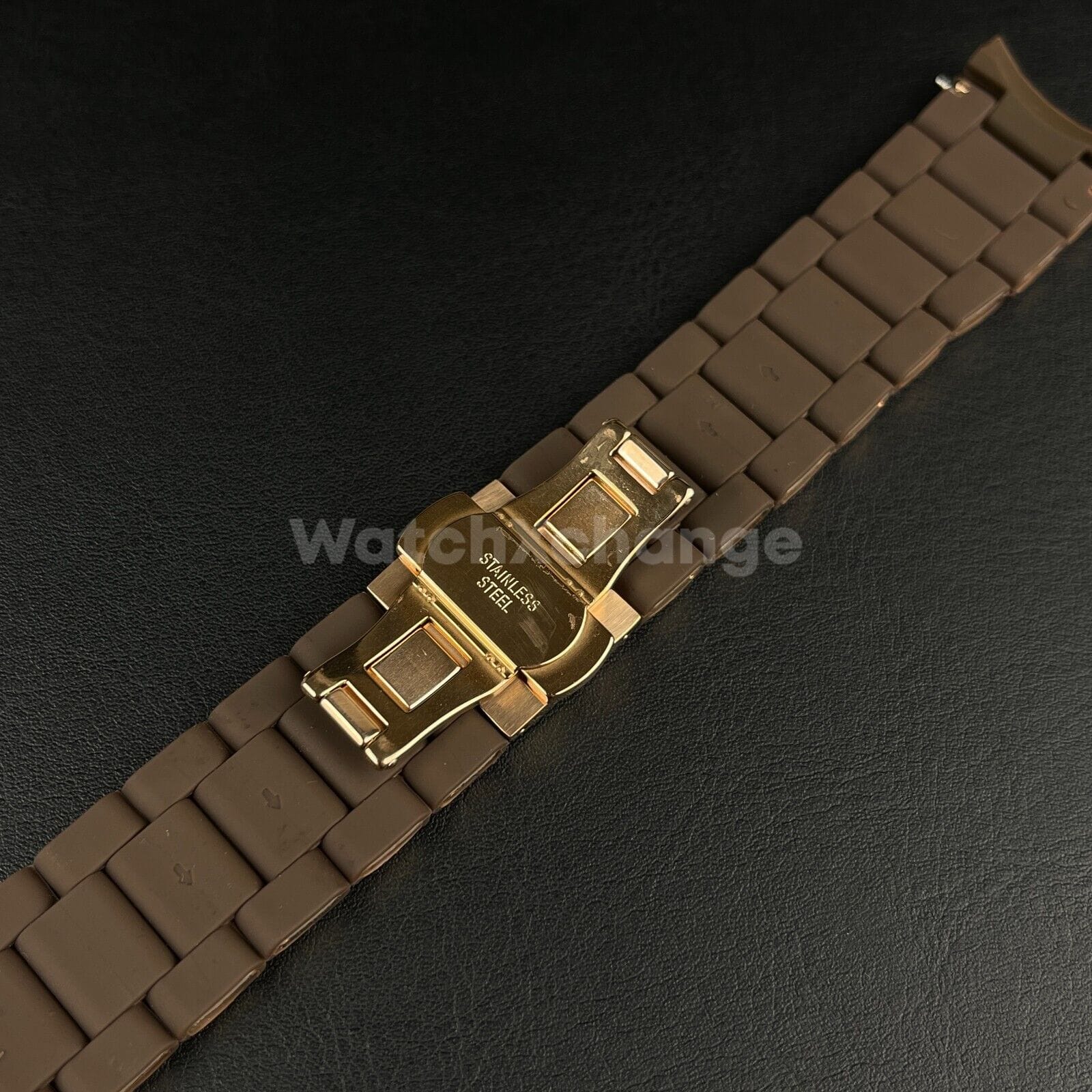 Emporio Armani Brown 20 23 mm RUBBER/STEEL Strap Band Bracelet fit Emporio Armani AR5905 AR5906