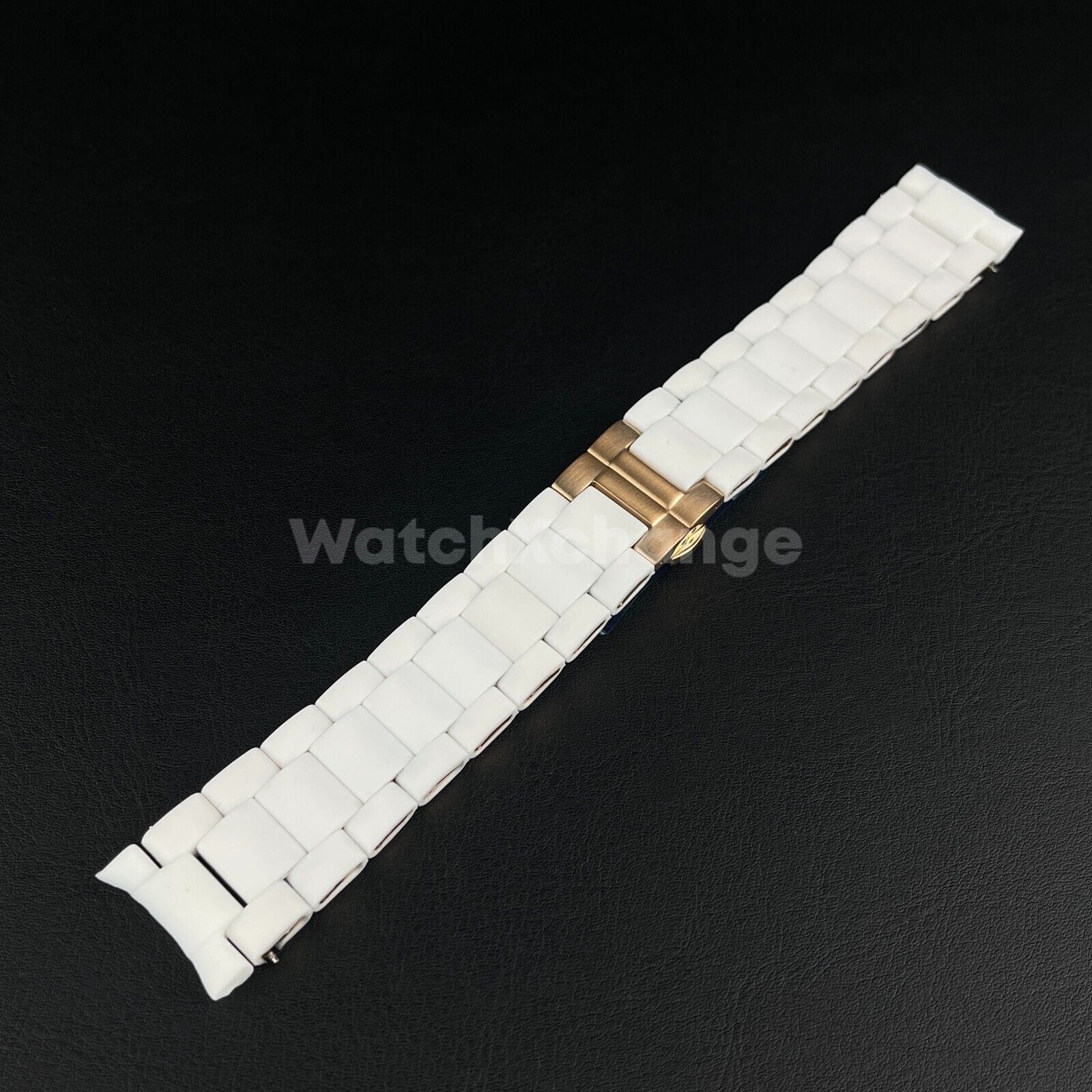 Emporio Armani White 20 23 mm RUBBER/STEEL Strap Band Bracelet fit Emporio Armani AR5905 AR5906