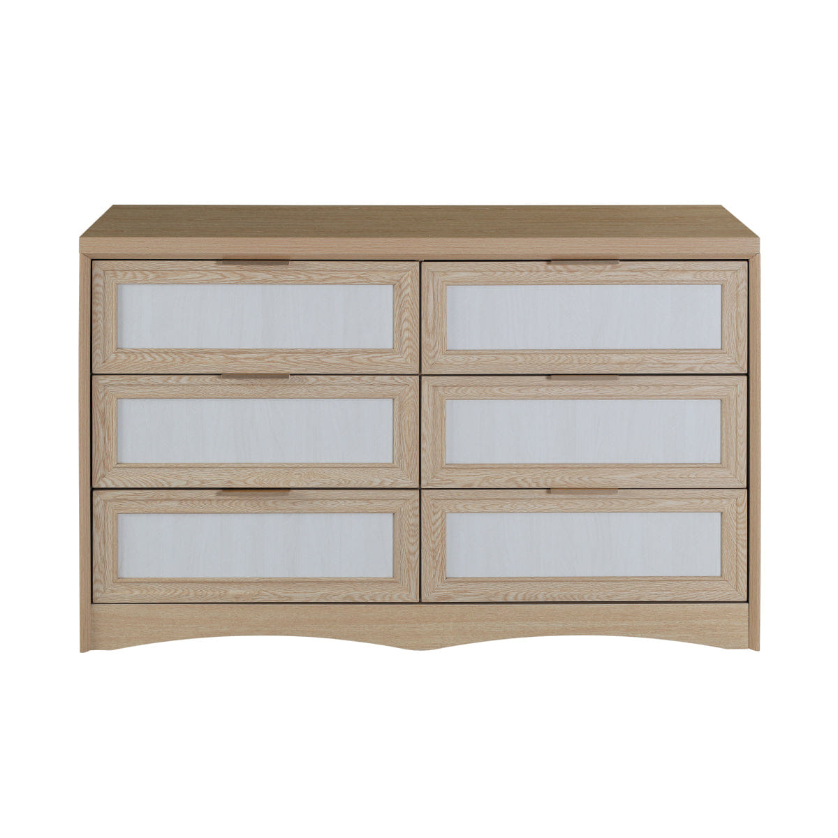 Off-White Streamdale Transitional 6 - Drawer Light Oak & Off - White Farmhouse Dresser