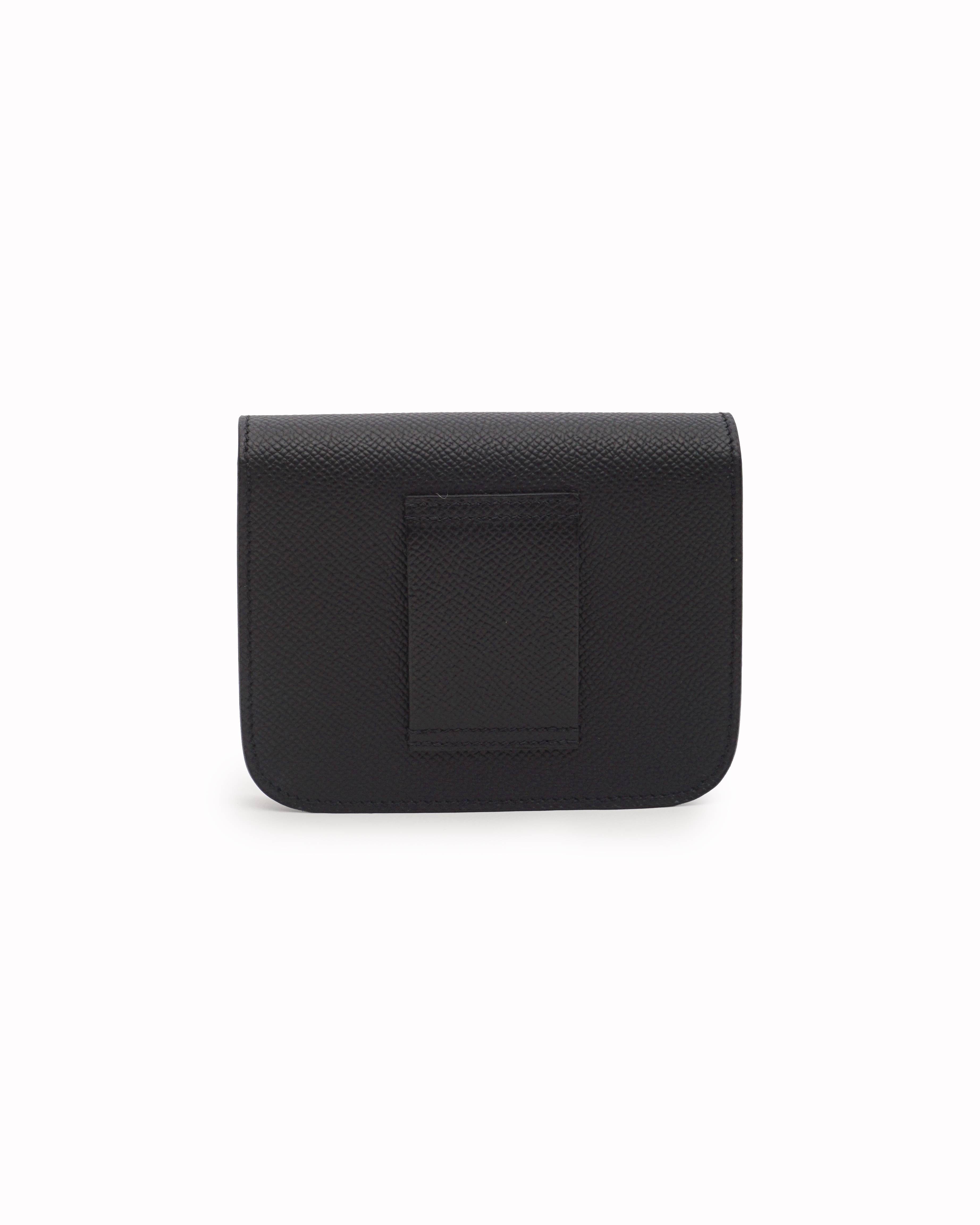 Hermès Black Epsom Leather Constance Slim Wallet