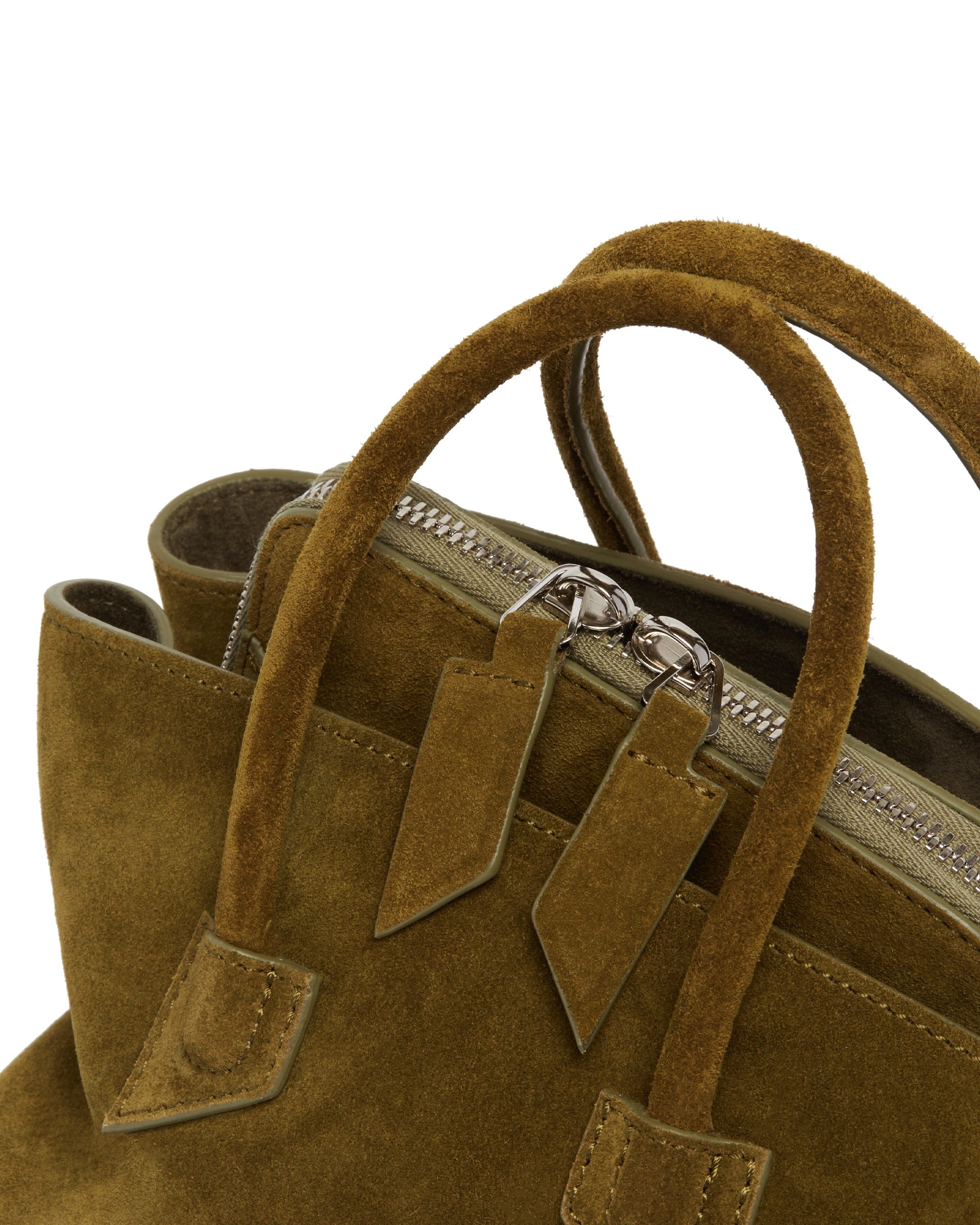 THE Attico Borsa La Passeggiata Mini In Suede Verde