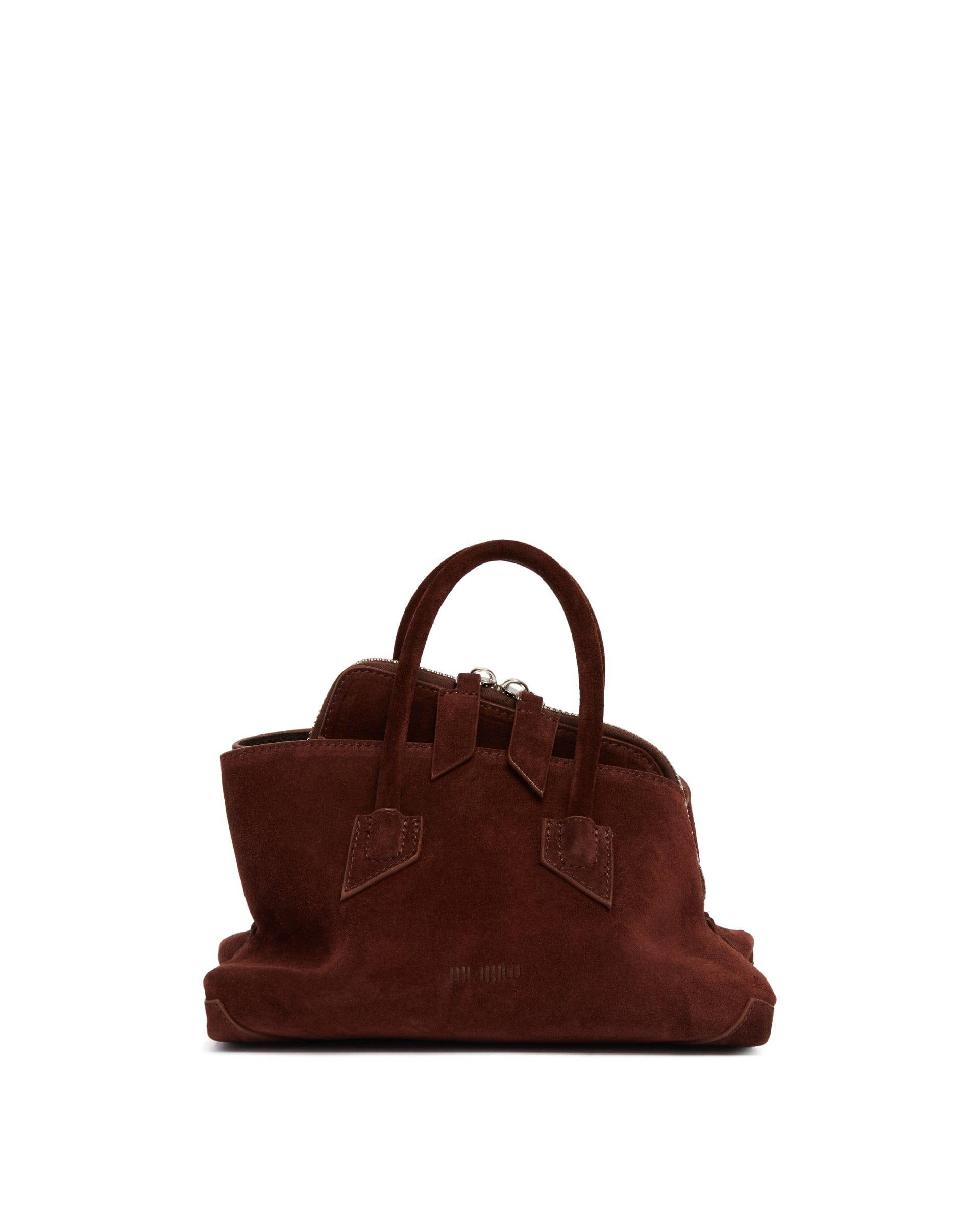 THE Attico Borsa La Passeggiata Mini In Suede Marrone