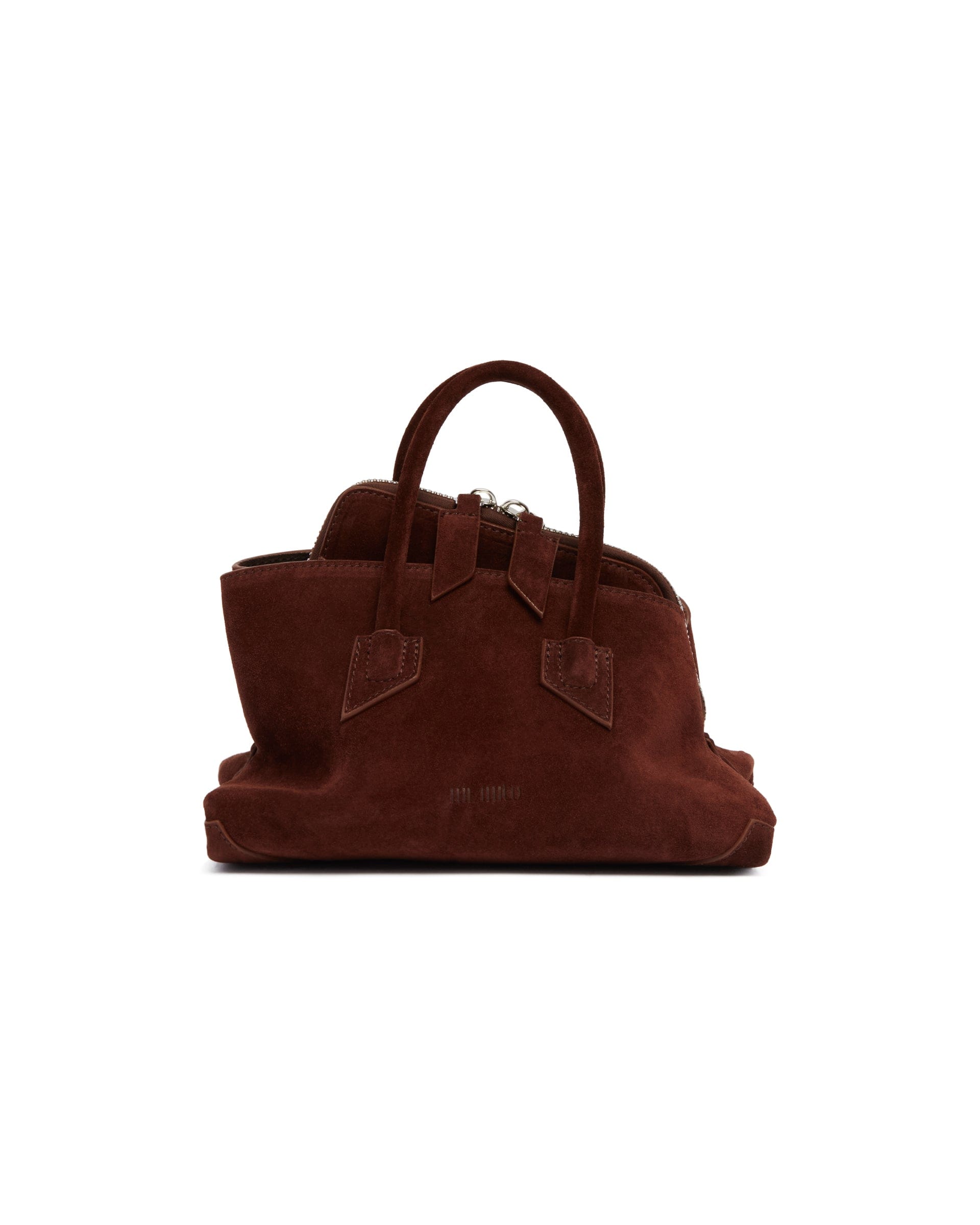 THE Attico Borsa La Passeggiata Mini In Suede Marrone