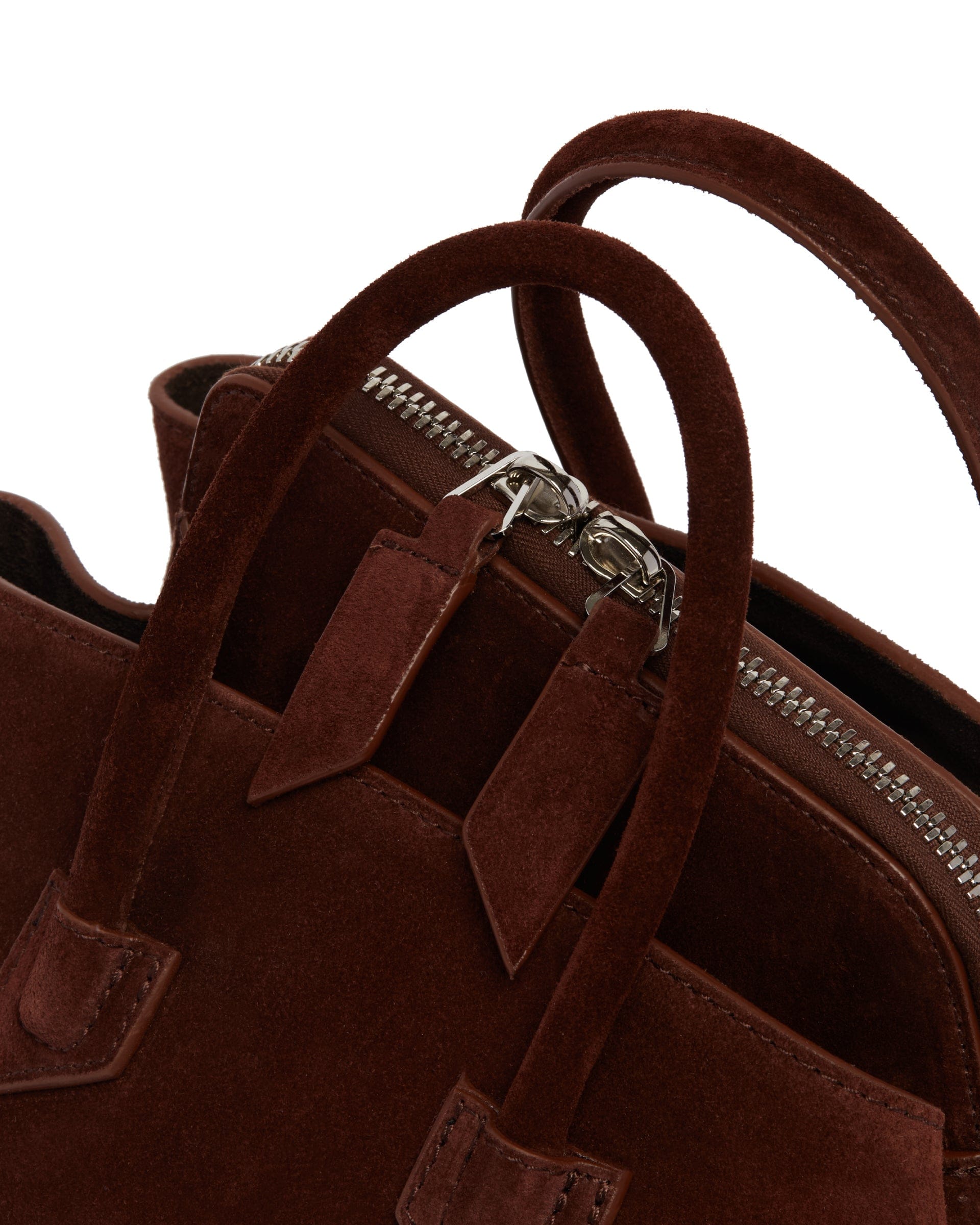 THE Attico Borsa La Passeggiata Mini In Suede Marrone