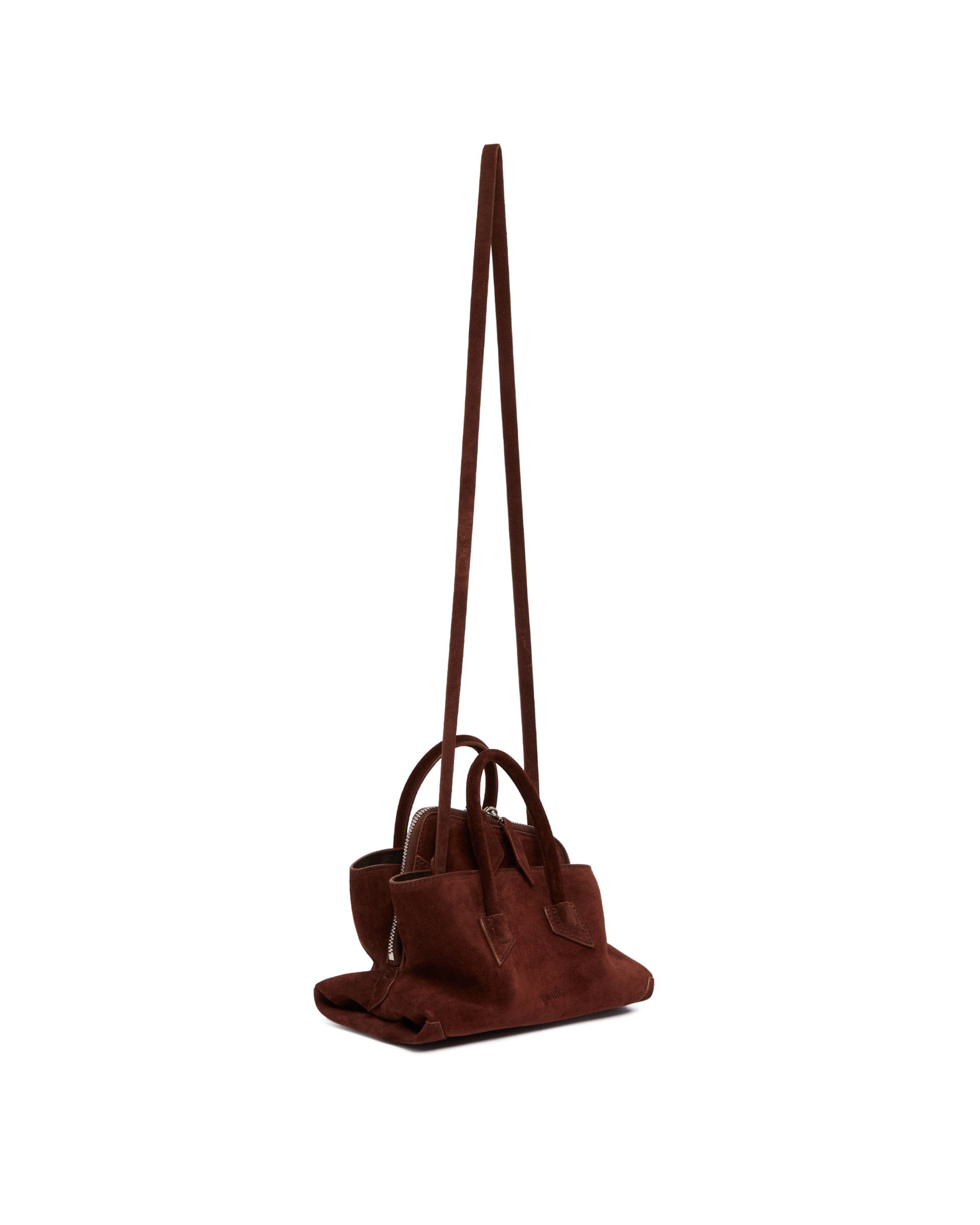 THE Attico Borsa La Passeggiata Mini In Suede Marrone