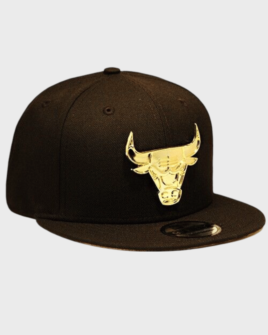 New Era Chicago Bulls 59Fifty Gold Metal Badge Black