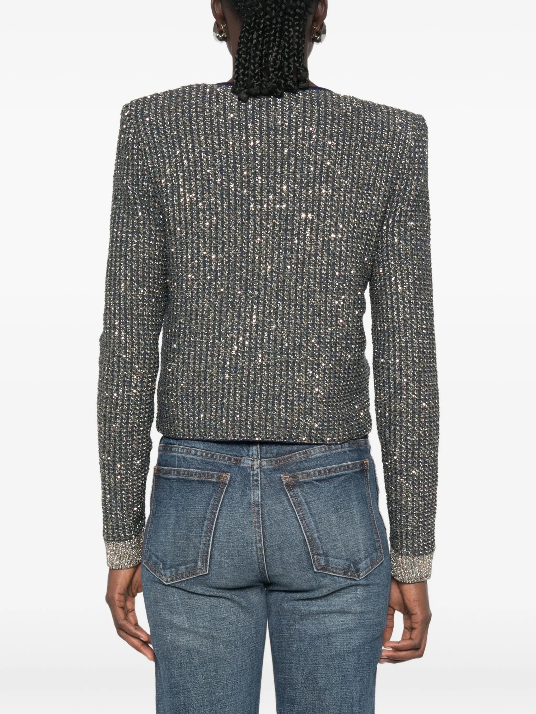 Balmain glittered tweed cardigan