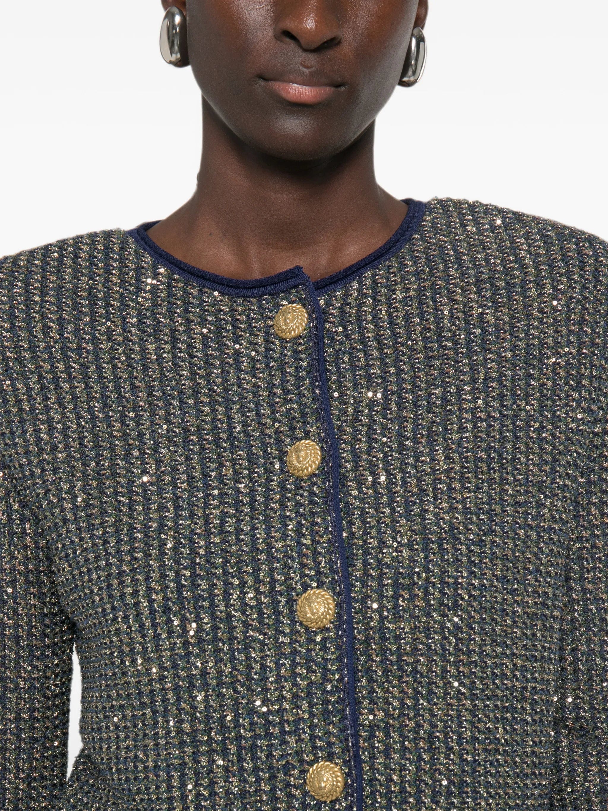 Balmain glittered tweed cardigan