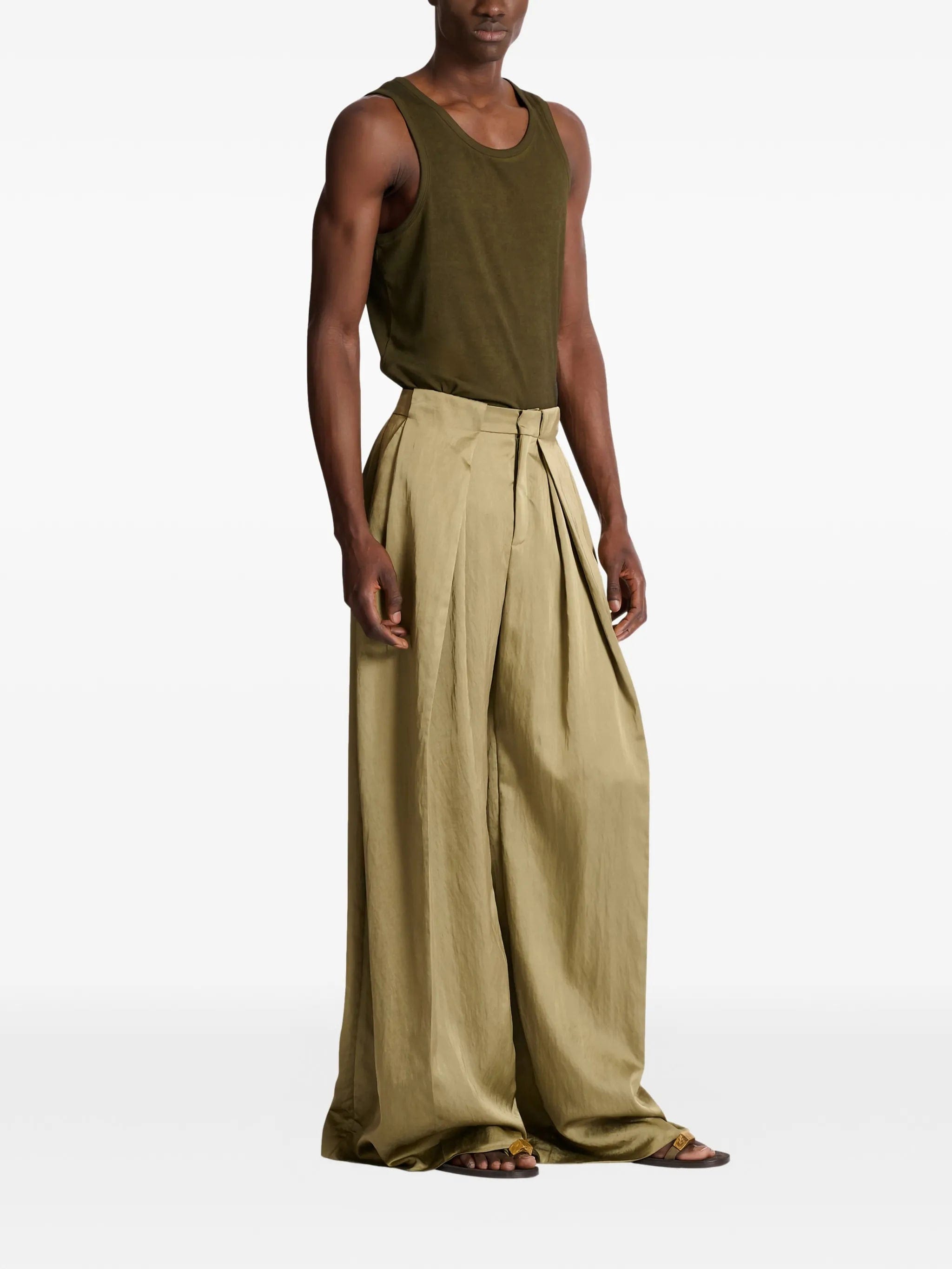 Balmain knife - pleats tailored trousers