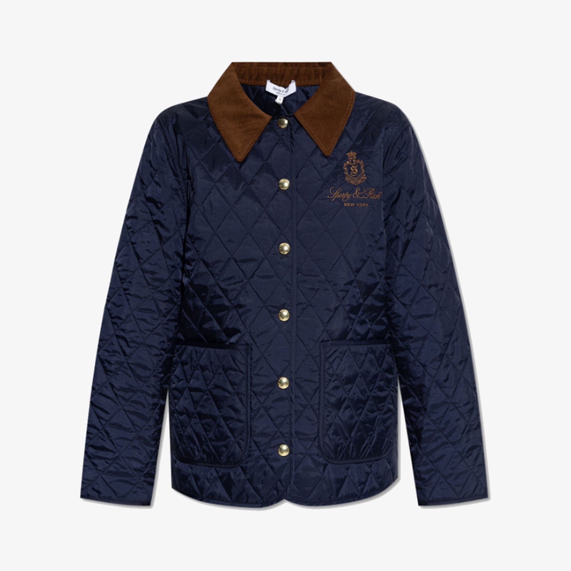 SPORTY & RICH | VENDOME NYLON QUILTED JACKET { NAVY