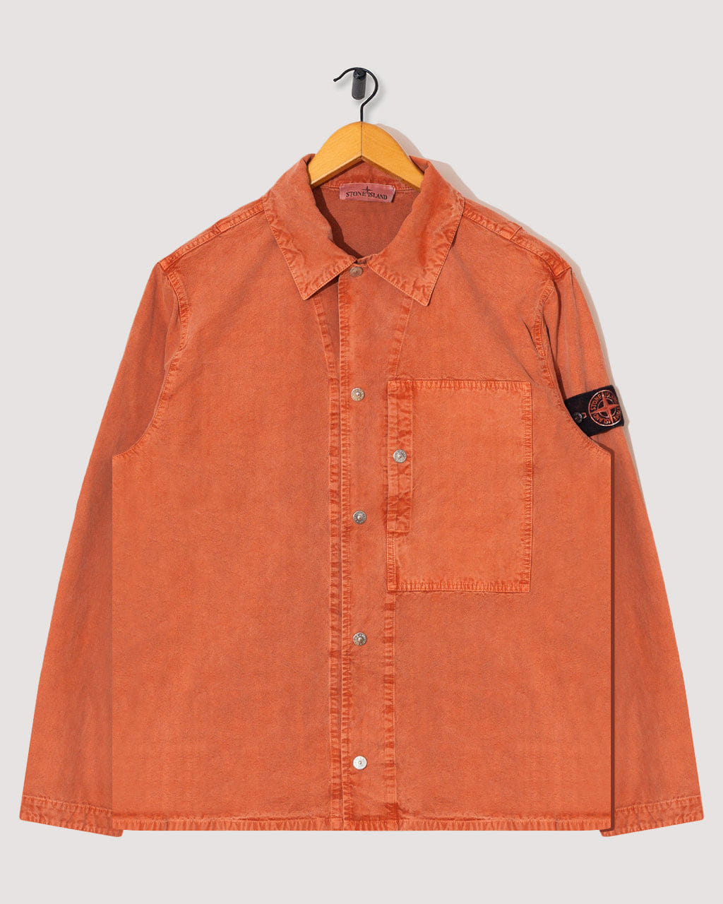 Stone Island Mineral Dyed Panama Cotton Shirt - Brick Red V0015