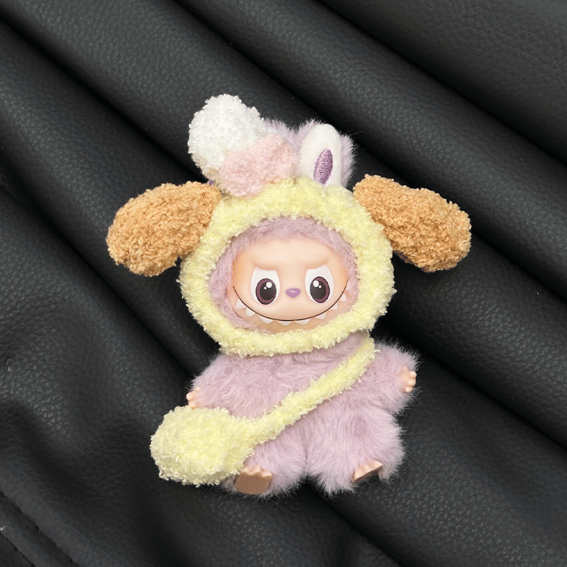 Labubu Mini Labubu Pin for Love Outfit - Yellow Hat + Yellow Bag