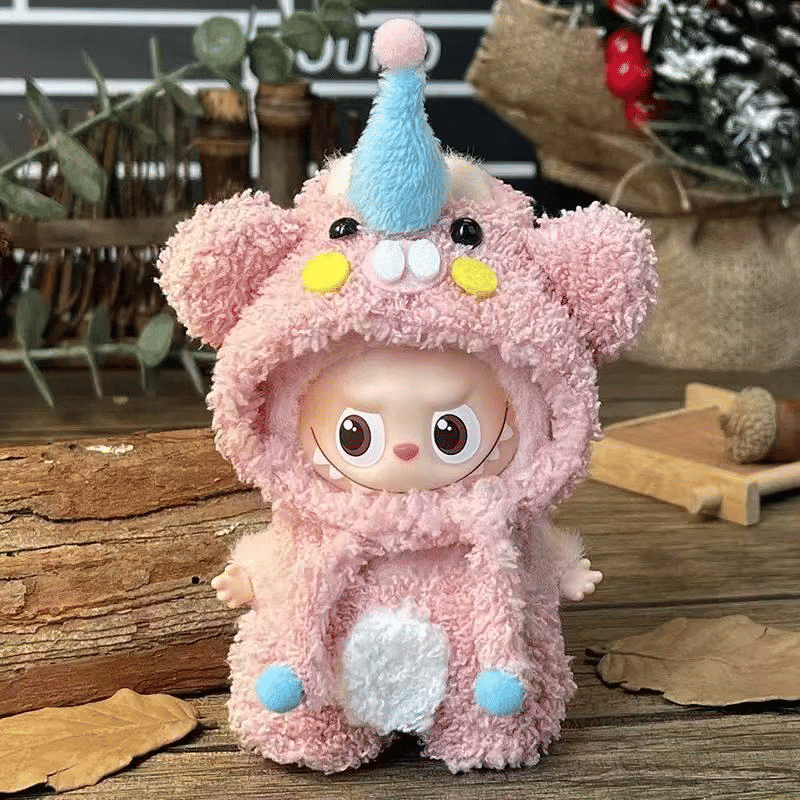 Labubu Pin for Love Mini Outfit - Pink Fluffy Piggy