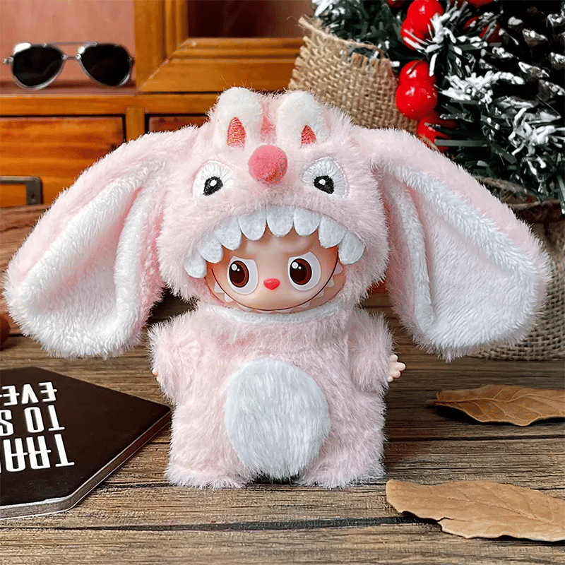 Labubu Pin for Love (mini) Outfit - Pink Cute Fluffy Outfit