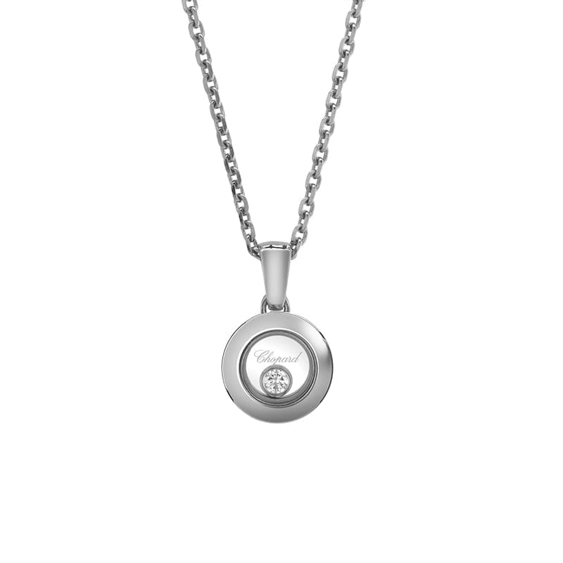 Chopard 18k White Gold Happy Diamonds Icons Small Circle Pendant - 79A017 - 1001