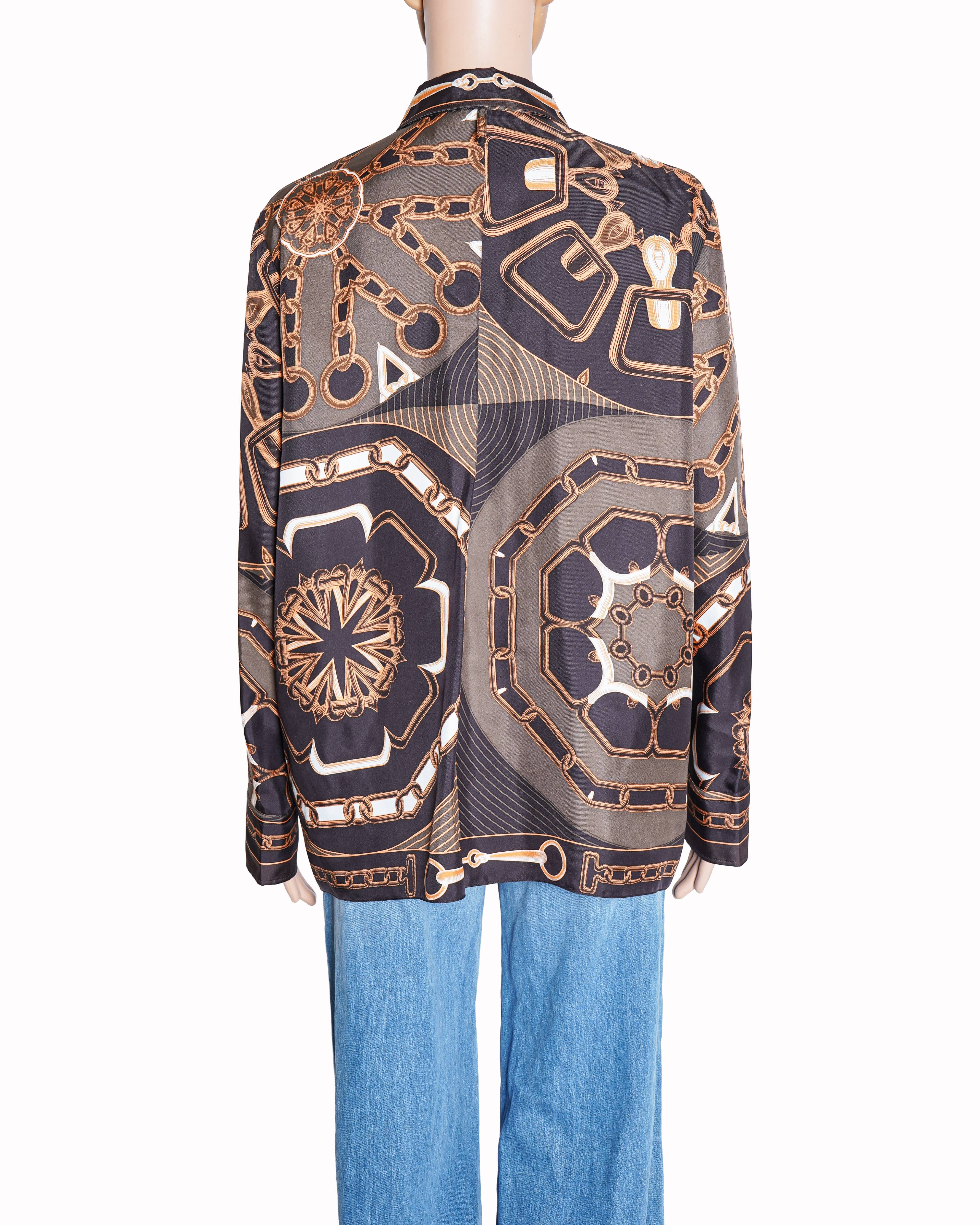 Hermès Paris Printed Button Down Shirt