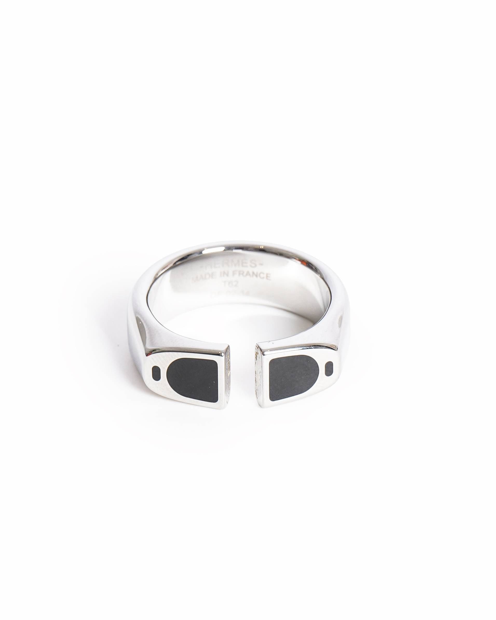 Hermès Men's Etrier Ring In Noir