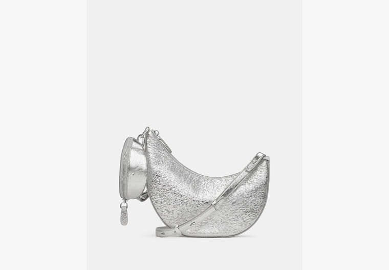 Duo Crinkle Metallic Leather Crossbody Bag