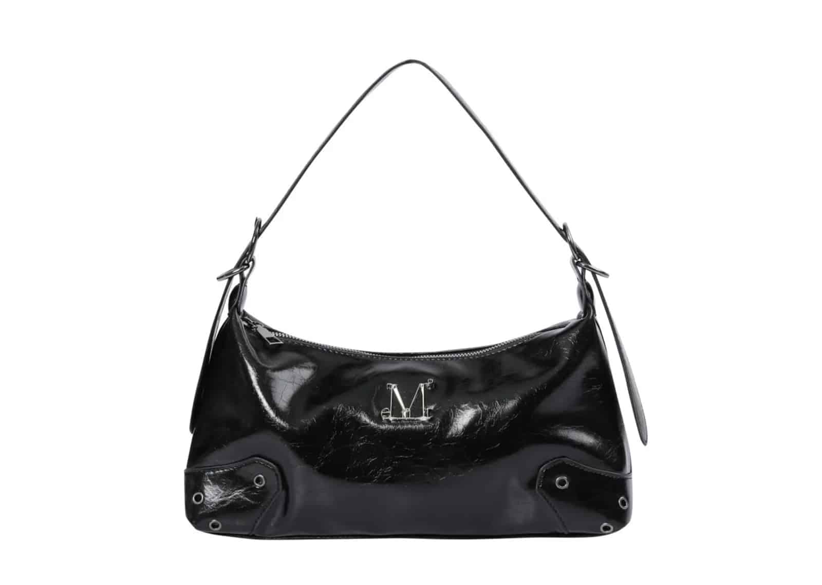 Mucent Barb Metal Logo 2 - Way Eyelet Crossbody Bag Black