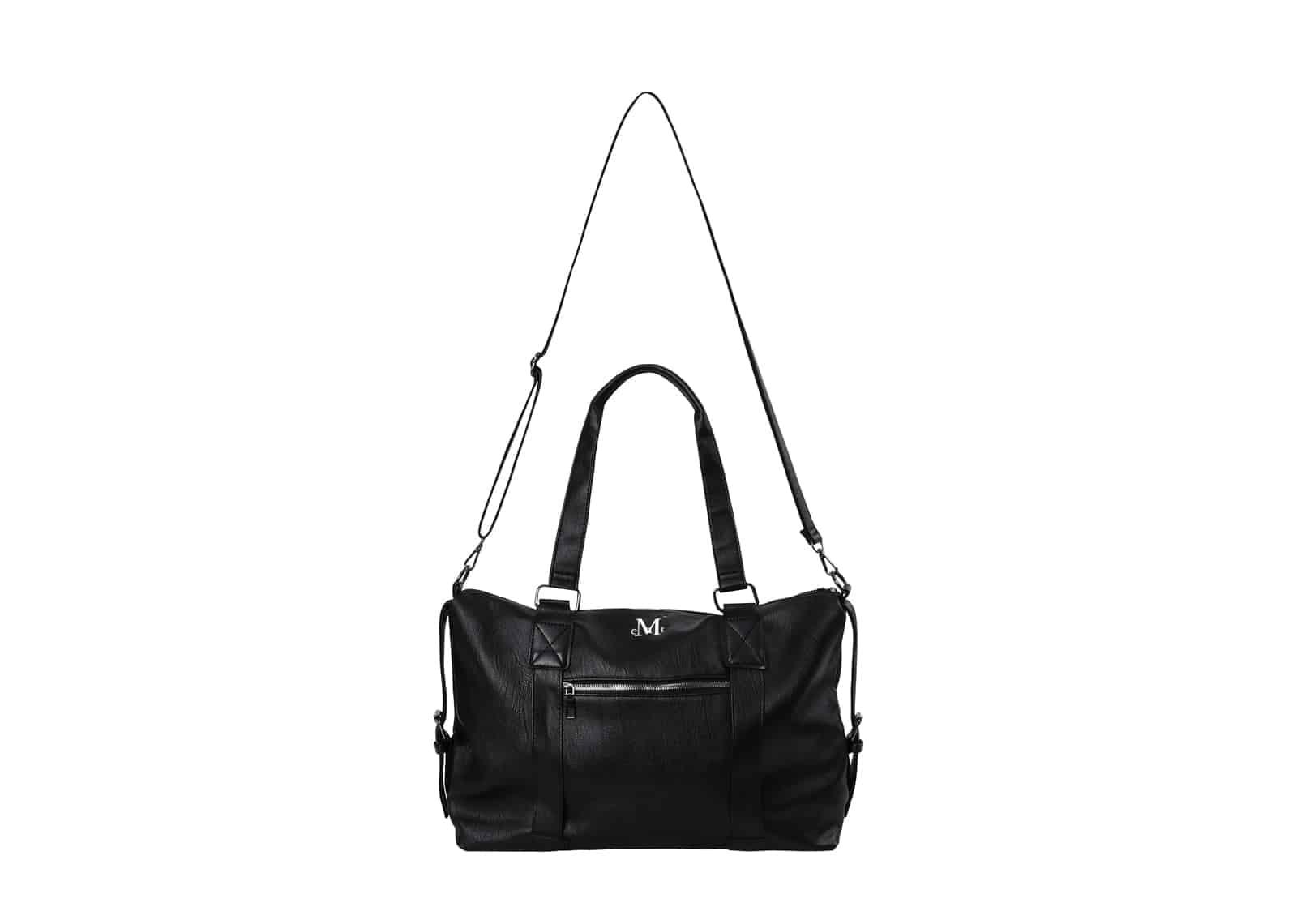 Mucent Prime Wrinkle Leather Cracked Crossbody Shoulder Bag Black