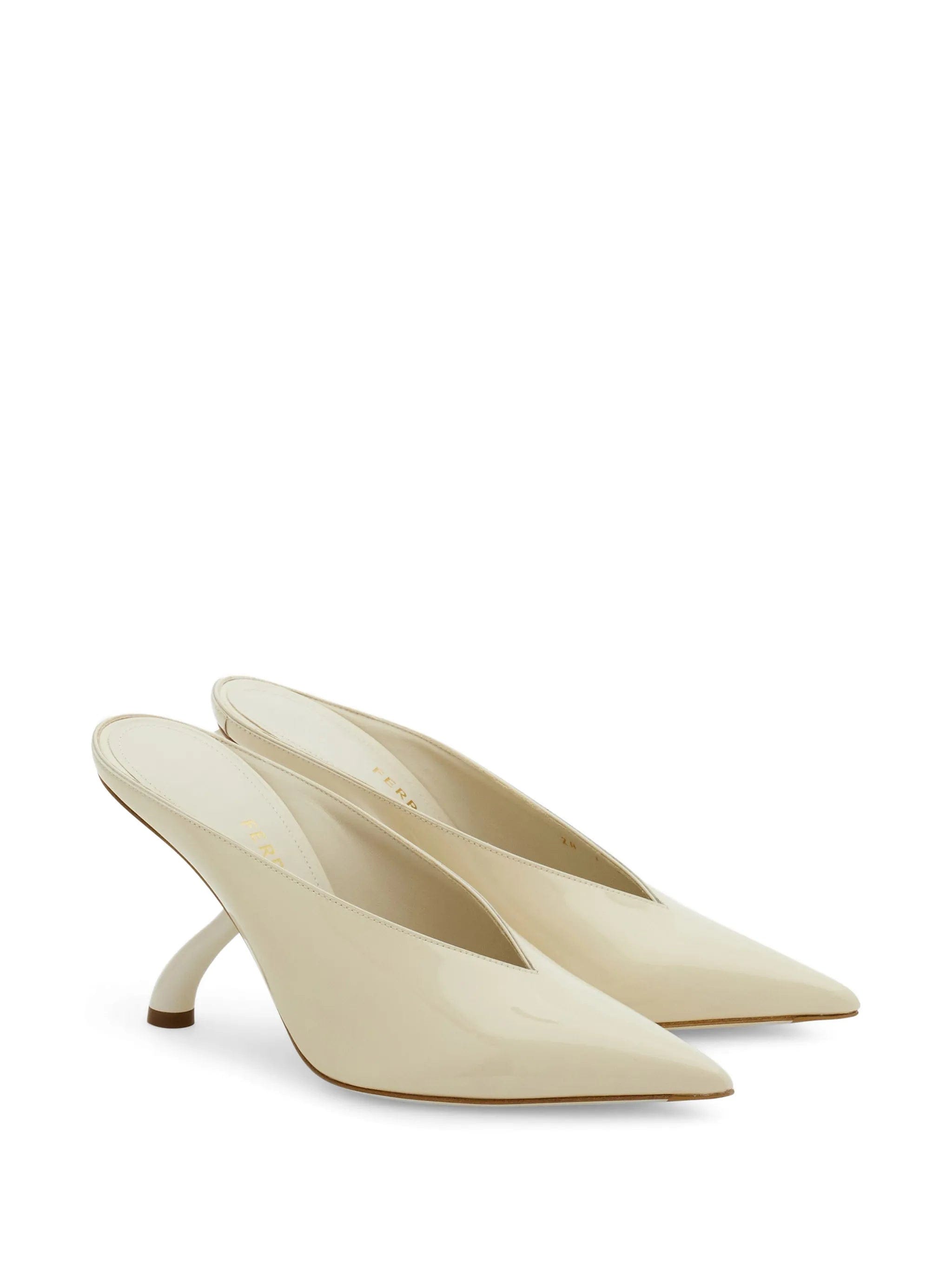 Ferragamo S - shaped heeled mules
