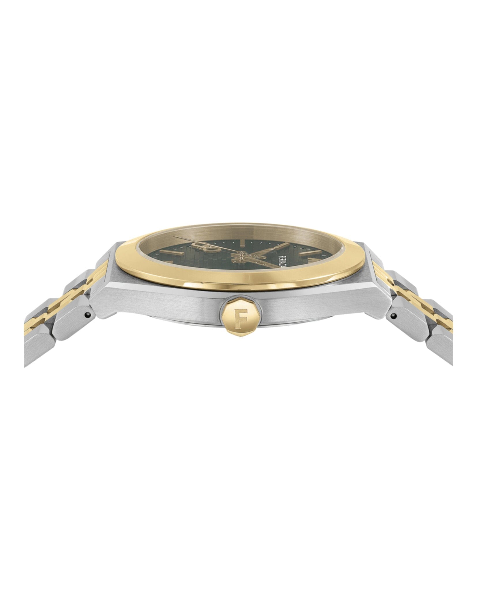 Ferragamo Mens Two Tone 40 mm Bracelet Fashion Watch
