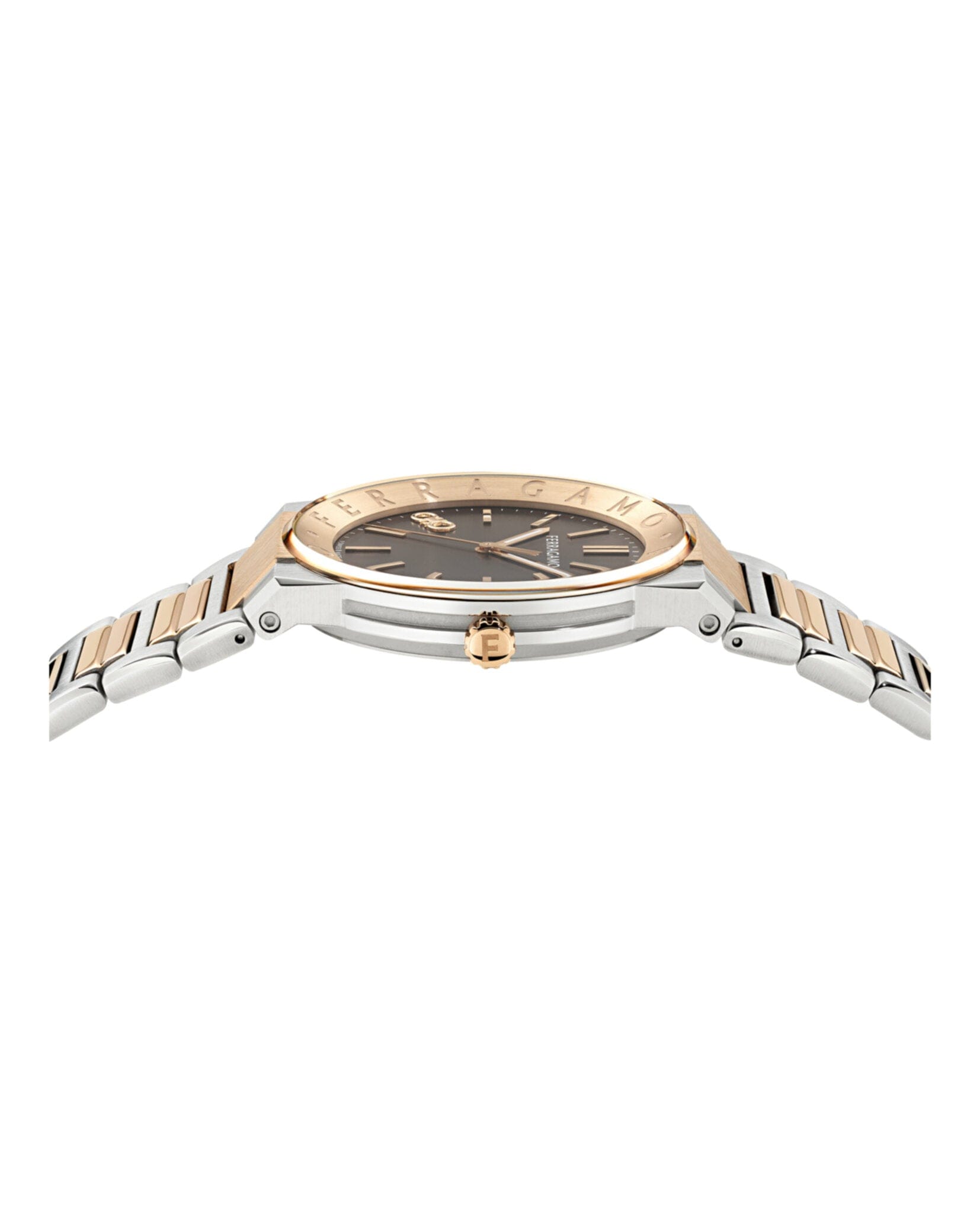 Ferragamo Mens Two Tone 41 mm Bracelet Fashion Watch