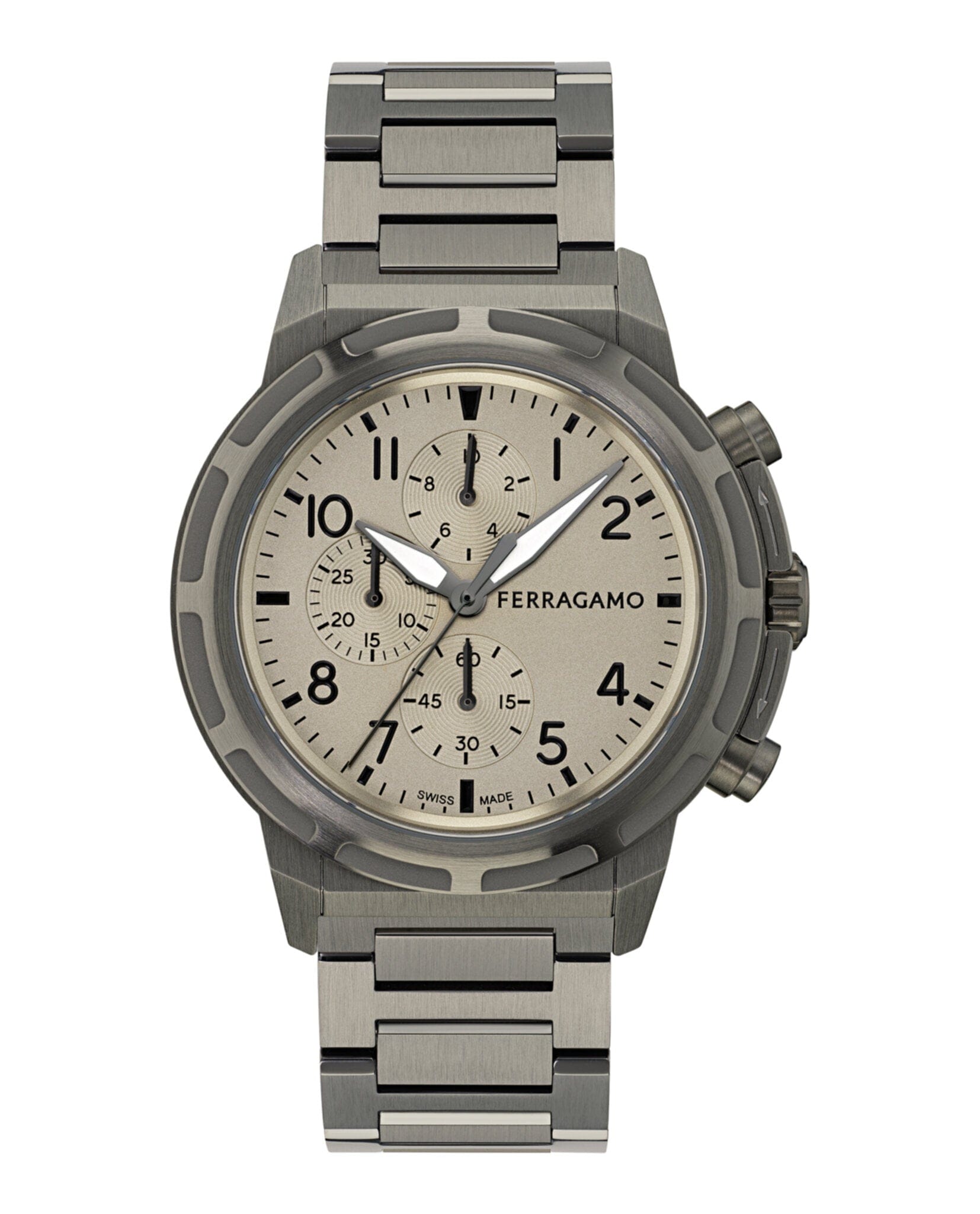 Ferragamo Mens Gun 44 mm Bracelet Fashion Watch
