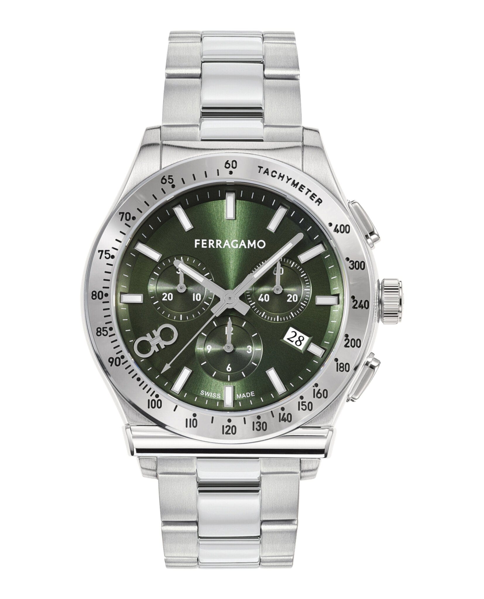 Ferragamo Mens Stainless Steel 42 mm Bracelet Fashion Watch