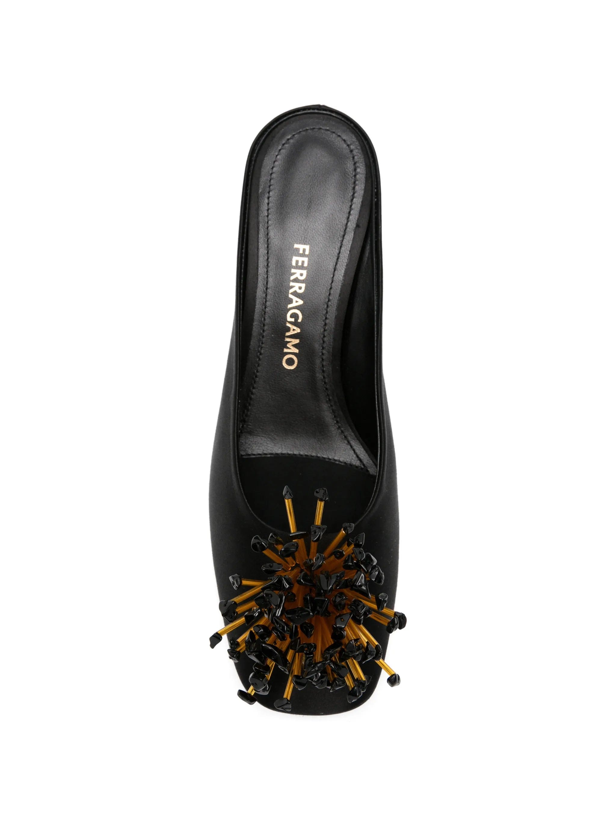 Ferragamo S - shaped heel mules