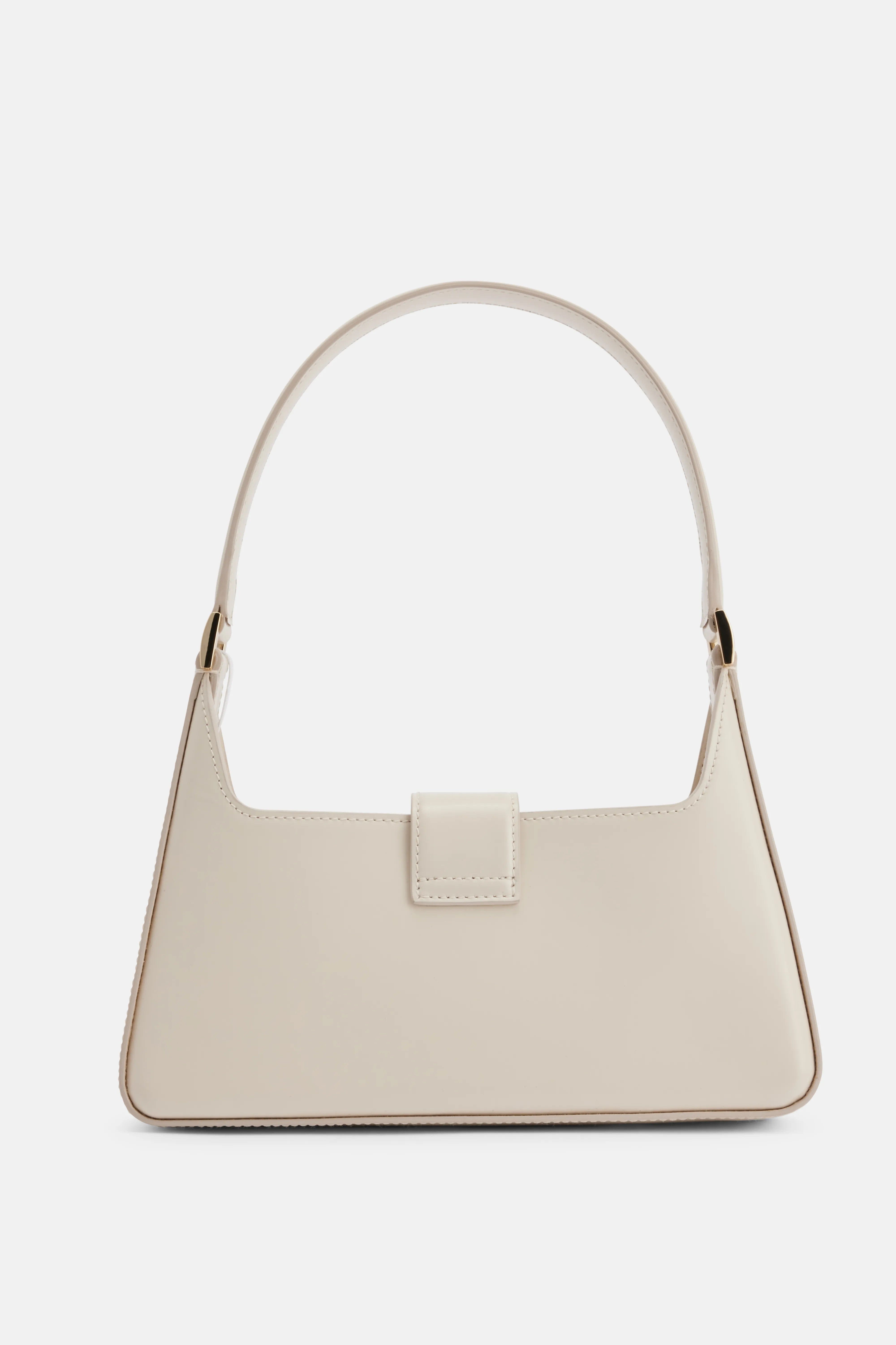 ANINE BING Lou Leather Shoulder Bag in Beige