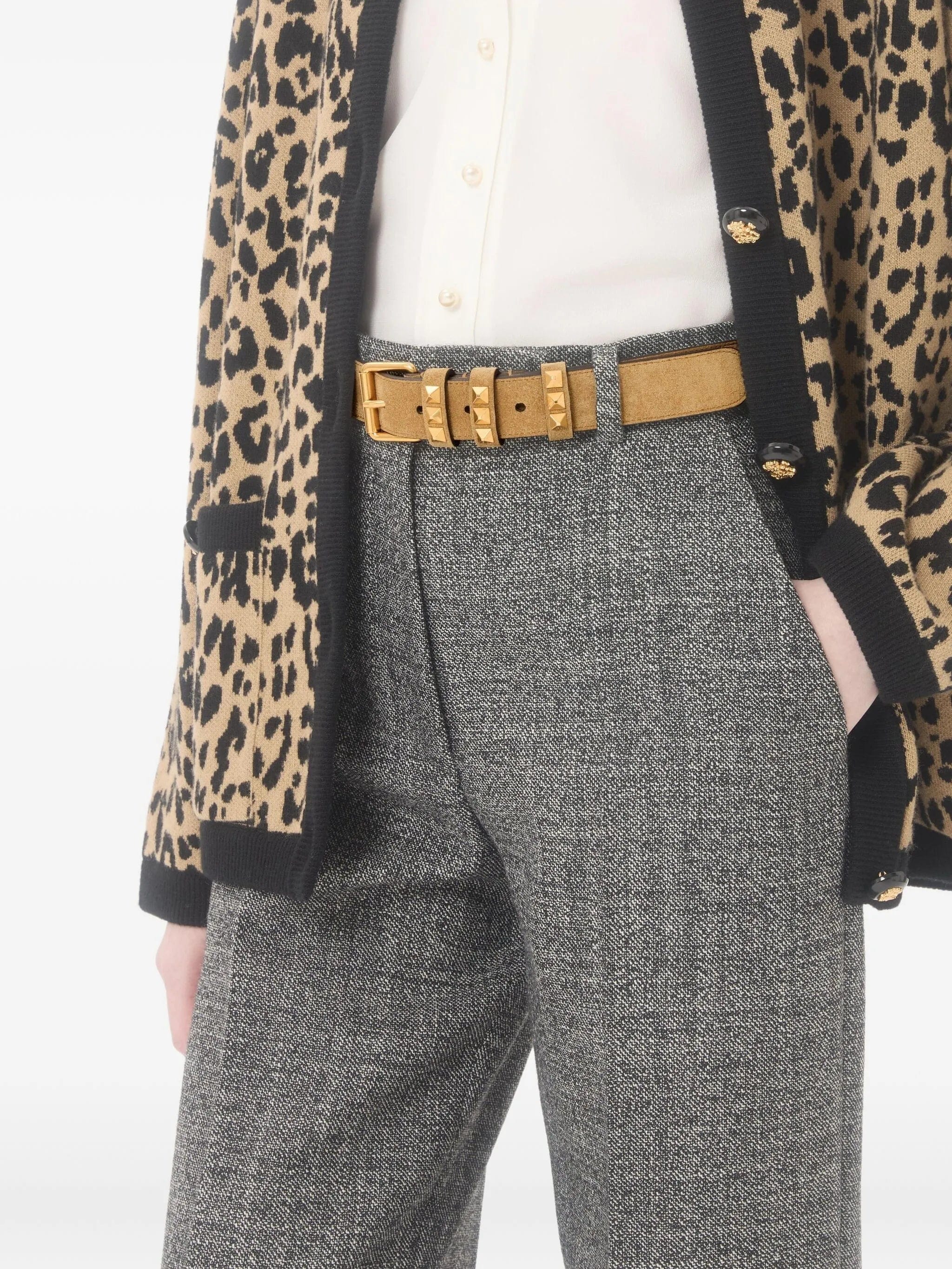 Valentino Garavani Rockstud belt in suede 30 mm