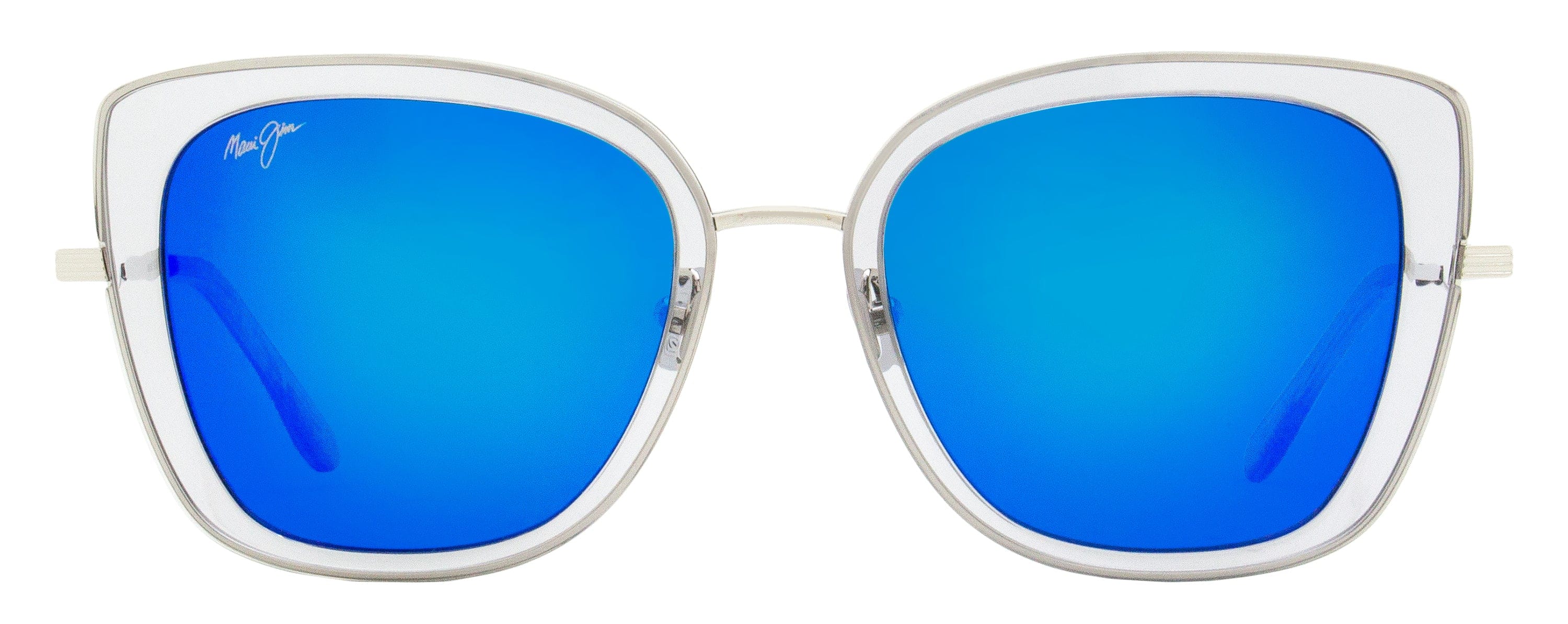 Maui Jim Voilet Lake Sunglasses MJ843 11 Silver/Transparent Gray 53 mm