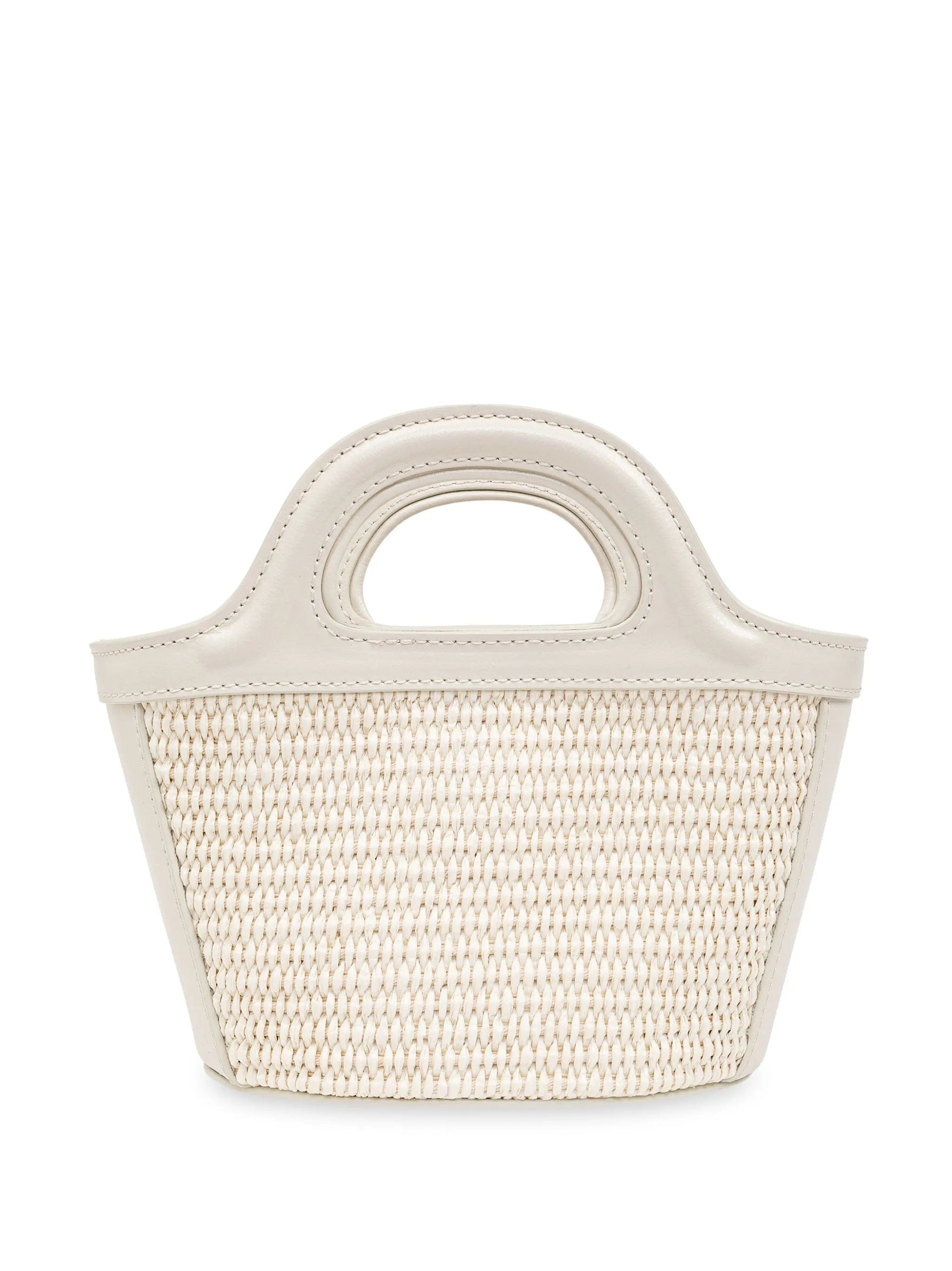 Marni Tropicalia micro bag in leather and raffia - effect fabric