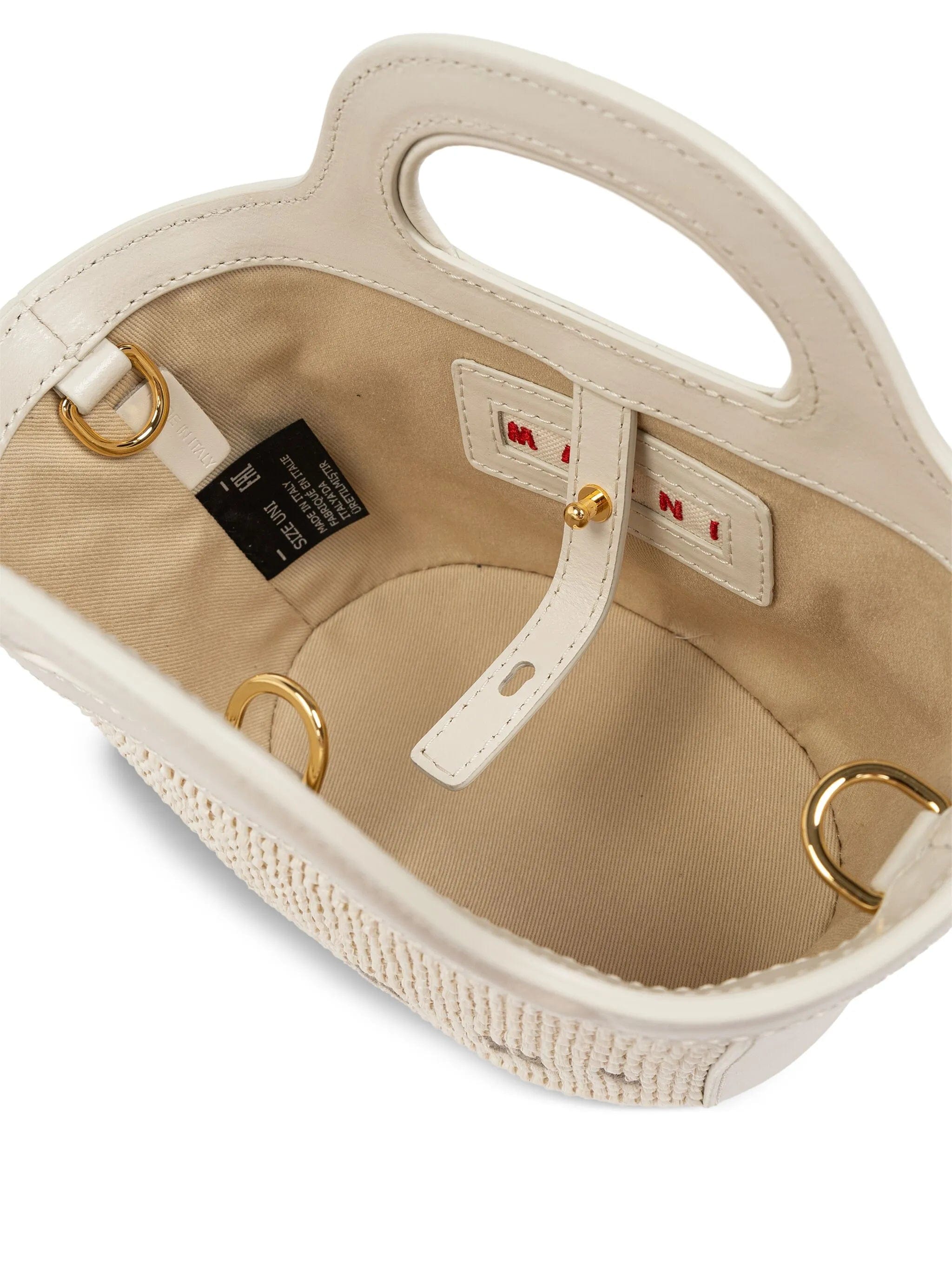 Marni Tropicalia micro bag in leather and raffia - effect fabric