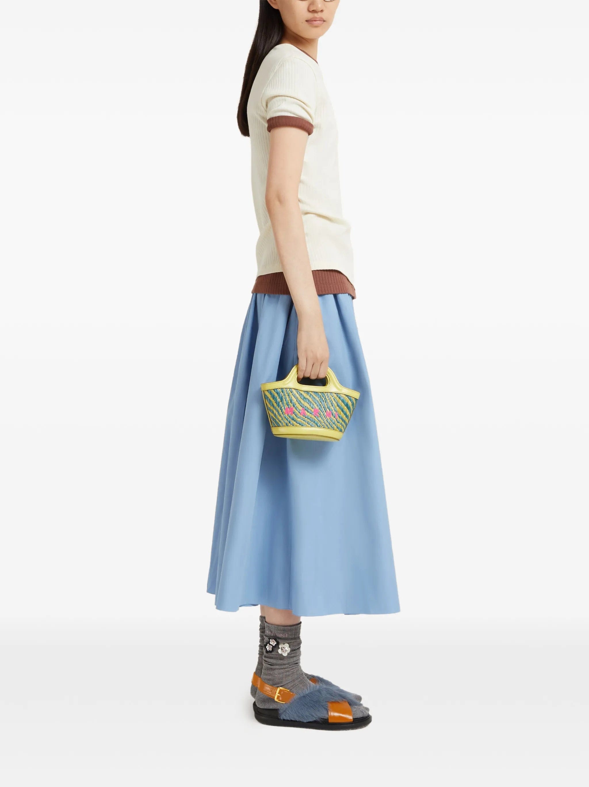 Marni micro wavy - pattern embroidered bag