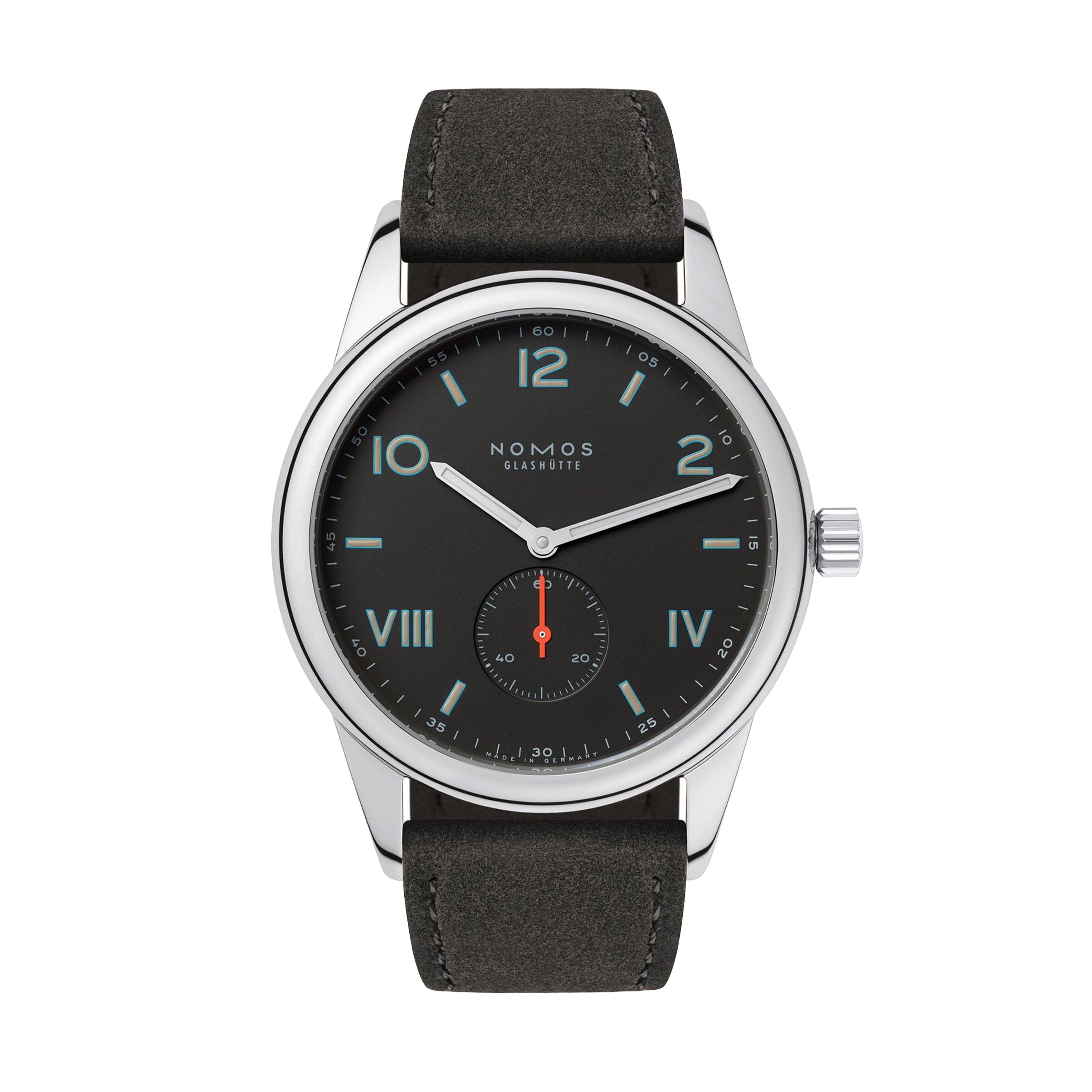 Nomos Glashutte Club Campus 38 Night Watch, 38 mm Black Dial, 736