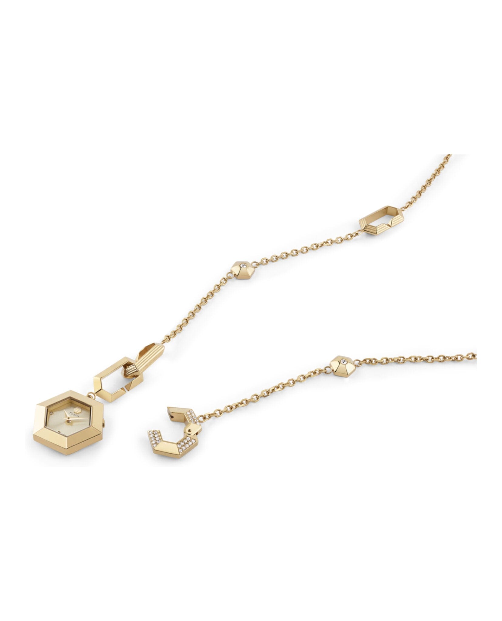 Philipp Plein Womens Gold 28 mm Necklace Fashion Watch